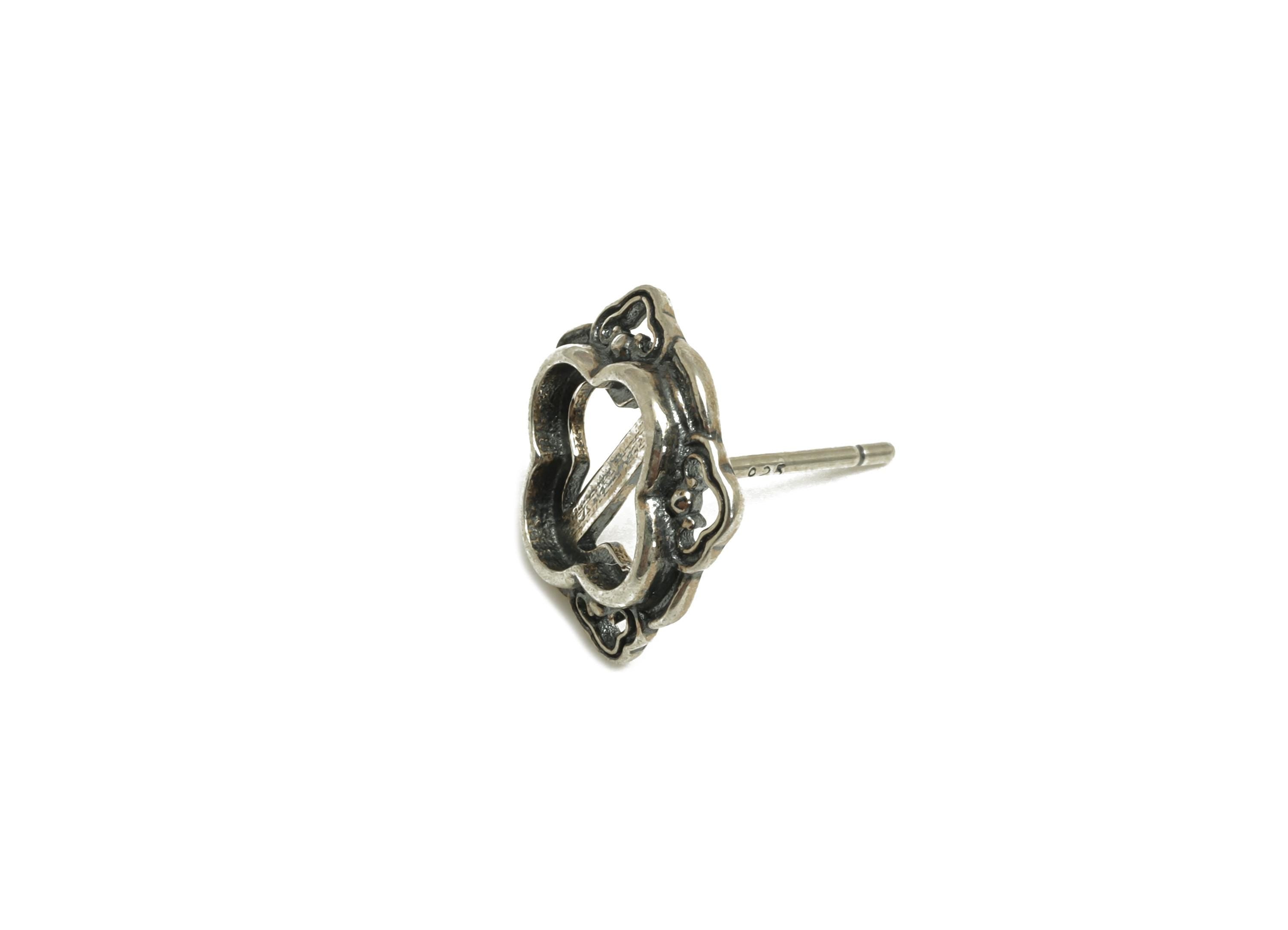 8mm Flower Earring Setting Post - Four Leaf Clover Earring Stud - Botanical Earring Post For Diamond - 925 Silver Sterling - RGP7436 - DOMEDBAZAAR
