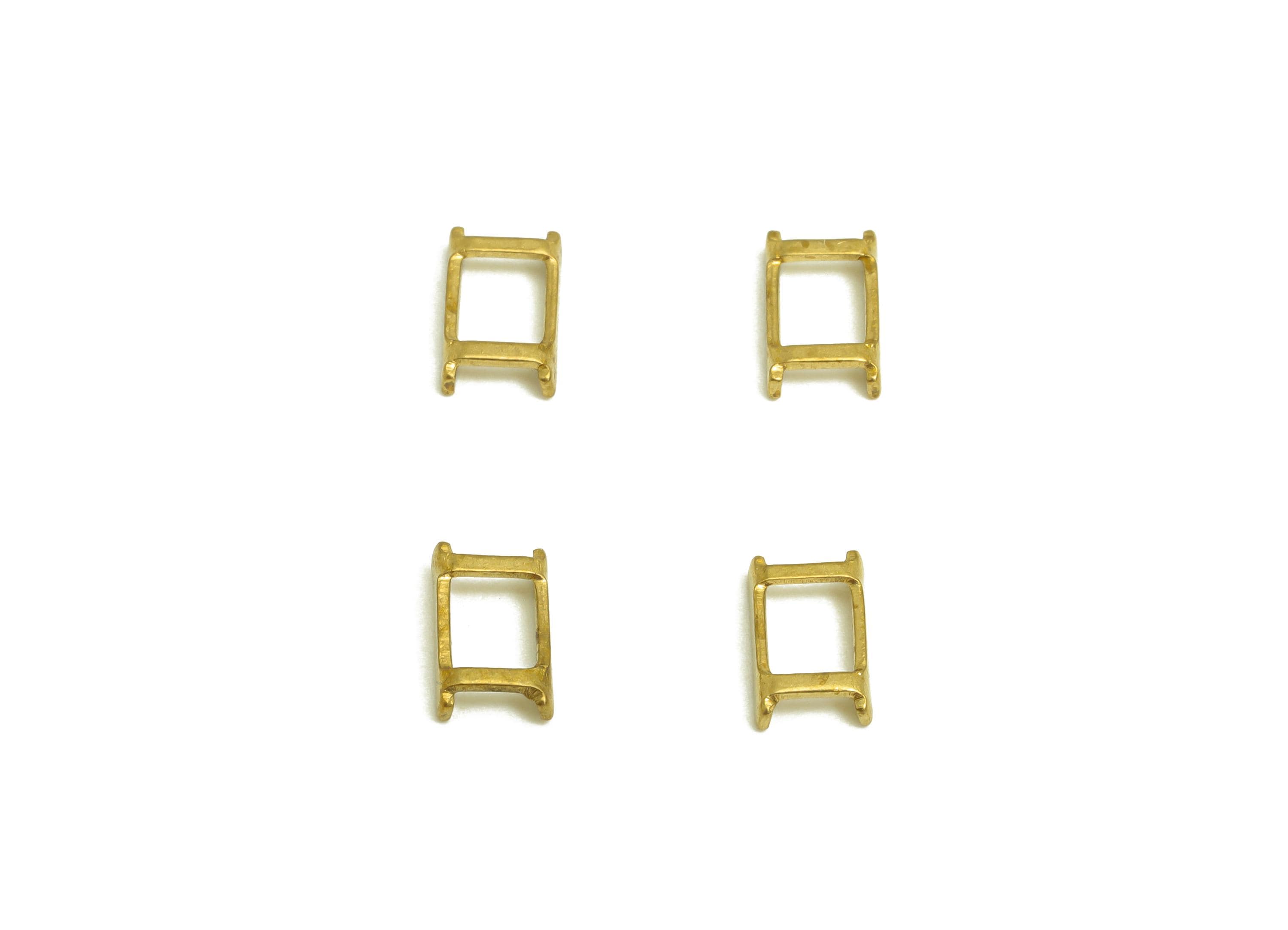 4.5mm Adjuster Slider Buckle - Raw Brass Adjuster Slider Connector Buckle - Brass Square Buckle - Open Live Connection Clasp - RGP7357A-A - DOMEDBAZAAR