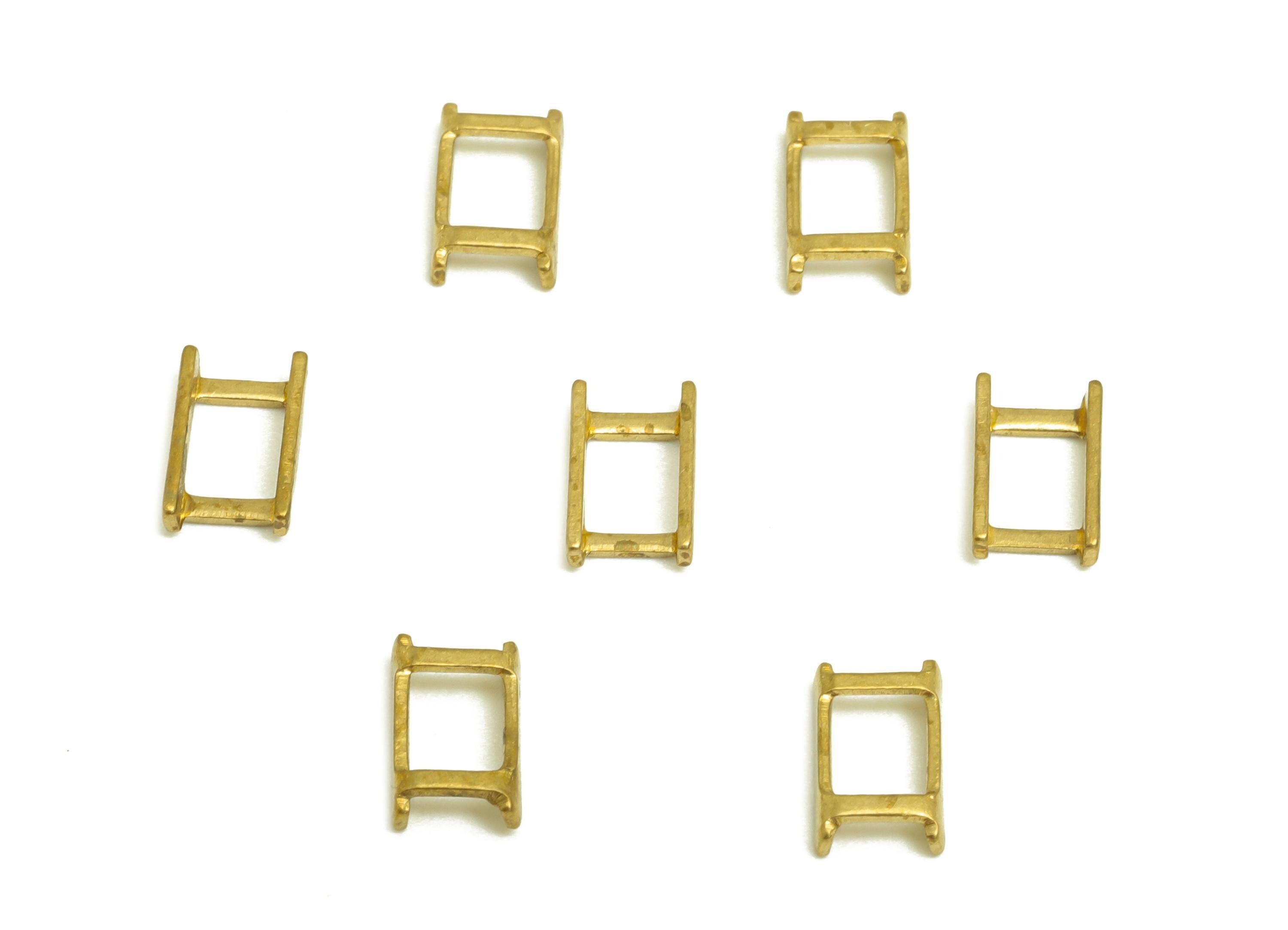 4.5mm Adjuster Slider Buckle - Raw Brass Adjuster Slider Connector Buckle - Brass Square Buckle - Open Live Connection Clasp - RGP7357A-A - DOMEDBAZAAR