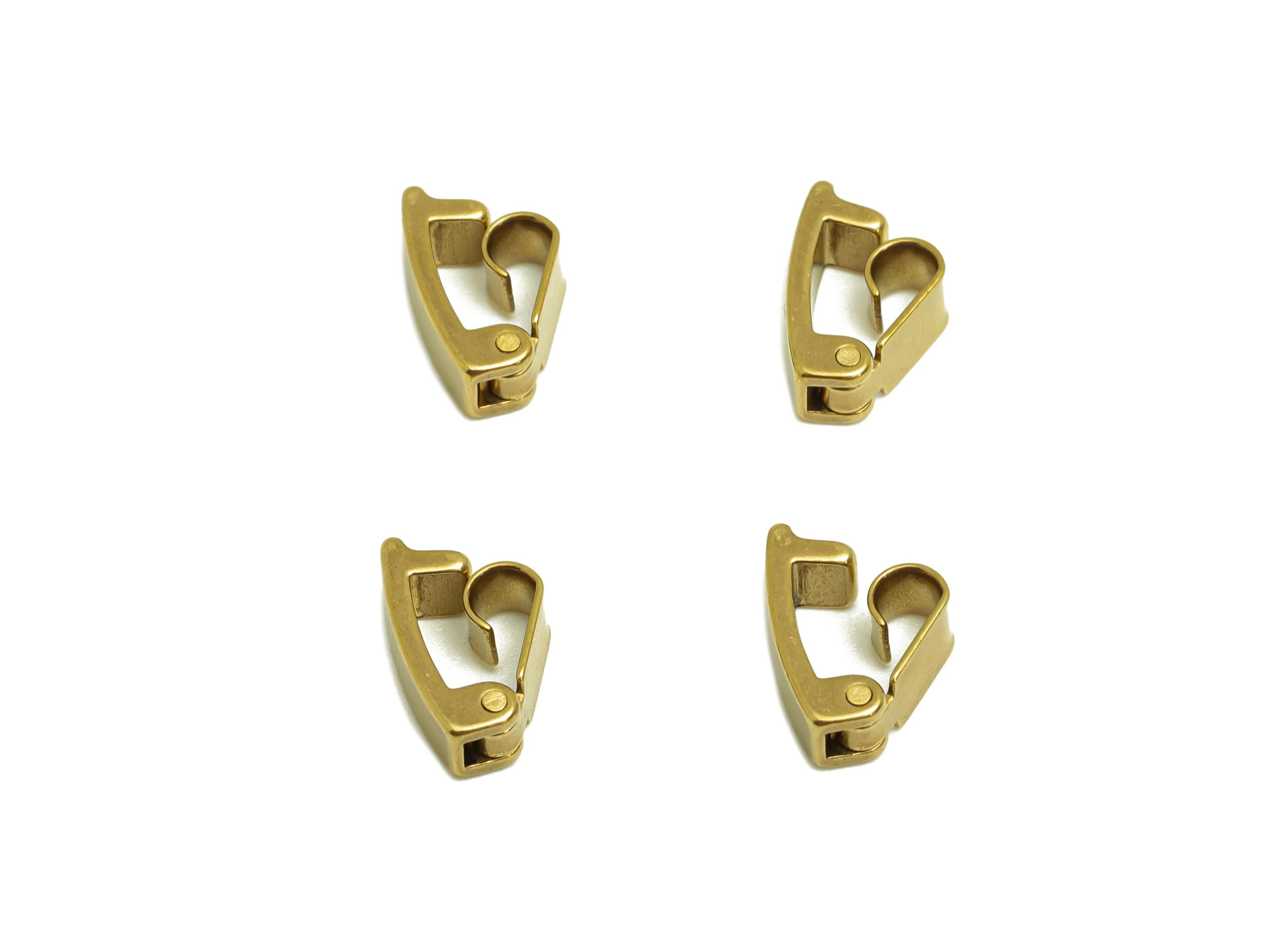 3.5mm Adjuster Slider Buckle - Raw Brass Adjuster Slider Connector Buckle - Brass Watch Buckle - Open Live Connection Clasp - RGP7358A - DOMEDBAZAAR