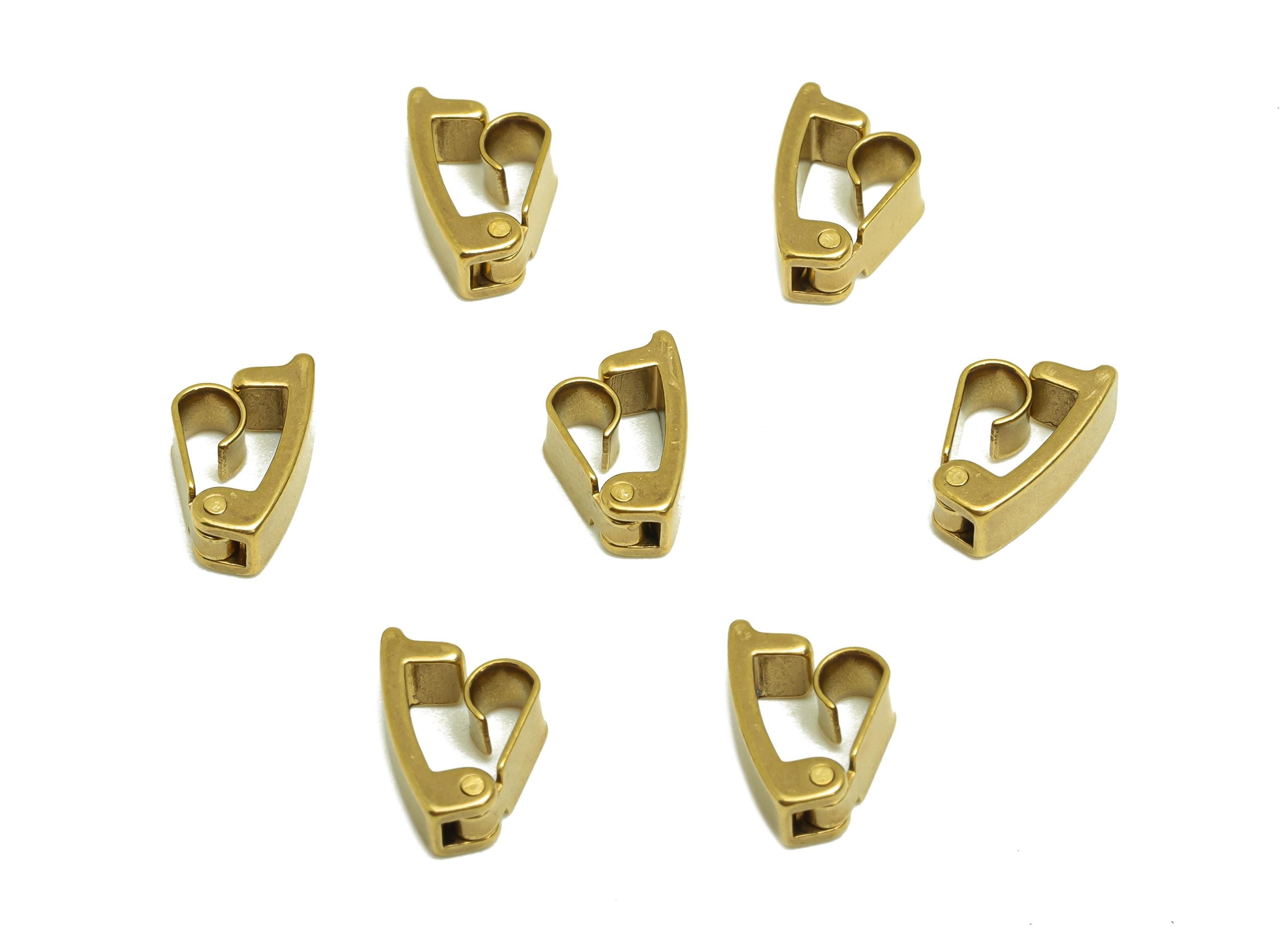 3.5mm Adjuster Slider Buckle - Raw Brass Adjuster Slider Connector Buckle - Brass Watch Buckle - Open Live Connection Clasp - RGP7358A - DOMEDBAZAAR