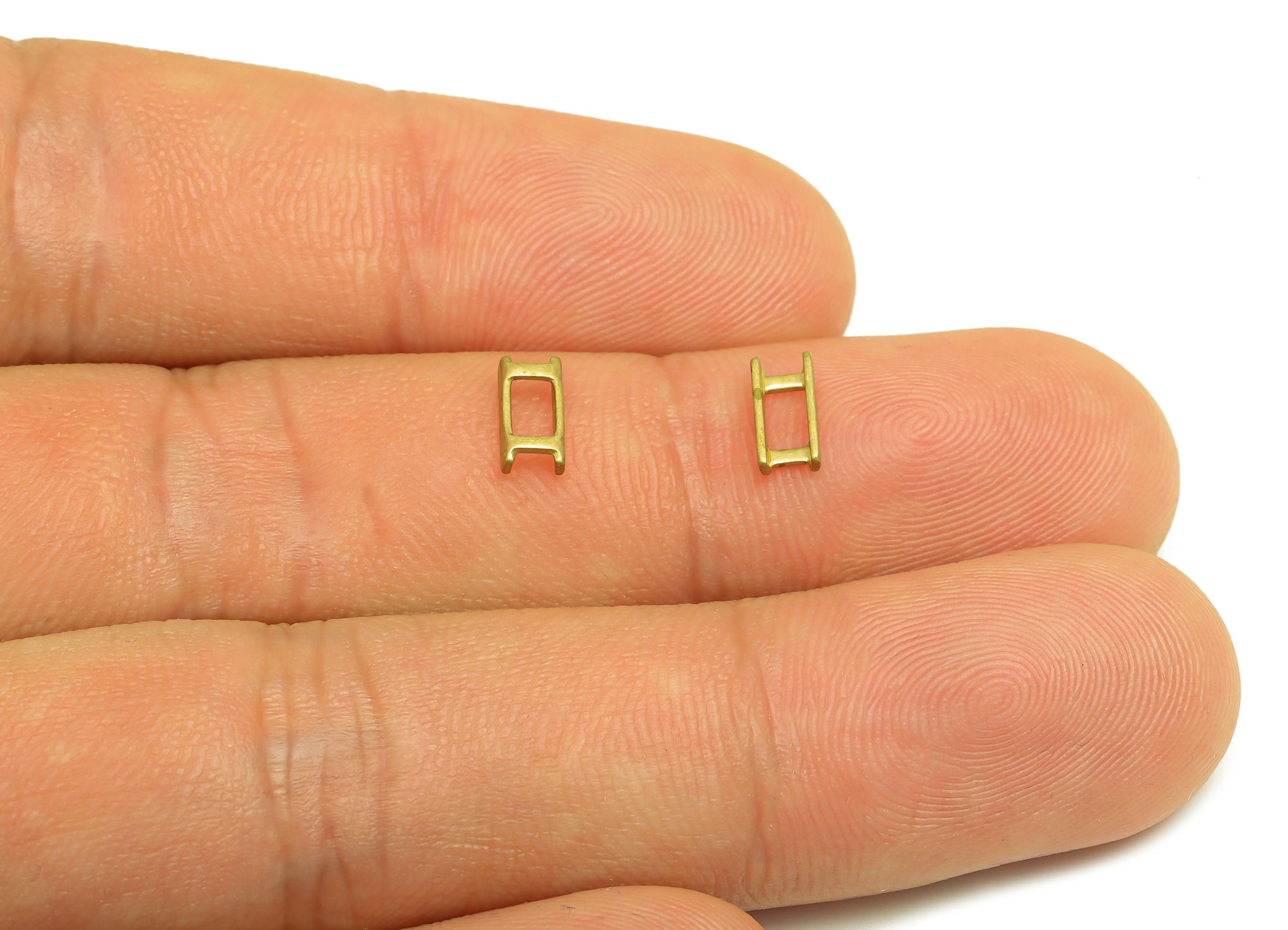 3.5mm Adjuster Slider- Raw Brass Adjuster Slider Connector Buckle - Brass Square Buckle - Open Live Connection Clasp - RGP7356A-A - DOMEDBAZAAR