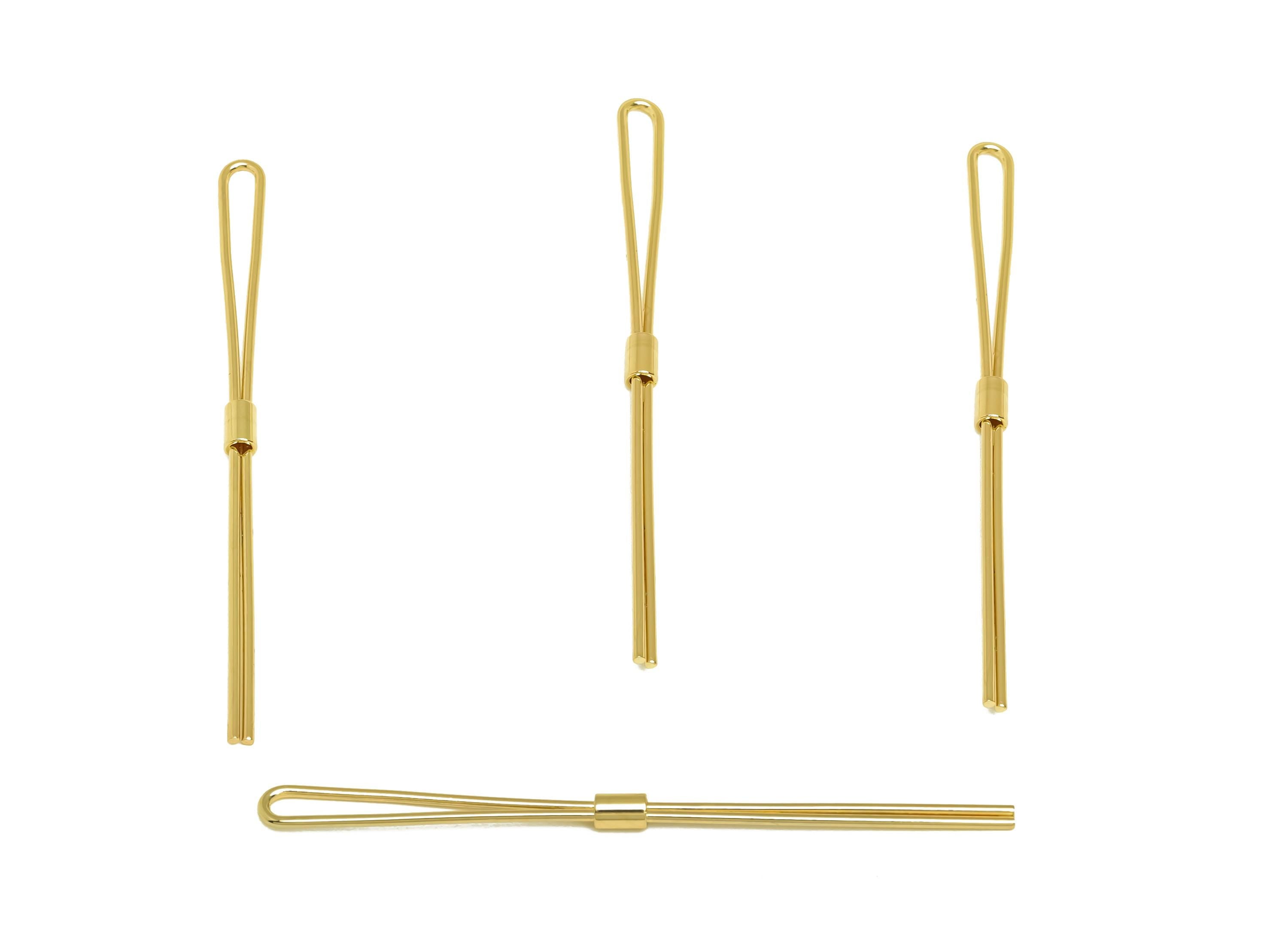 Brass Wire Bar Earring Charm - Gold Geometry Long Wire Earring Charm - Geometry Wire Charm - 18K Real Gold Plating - 74x5.37x1.04mm -RGP7926 - DOMEDBAZAAR