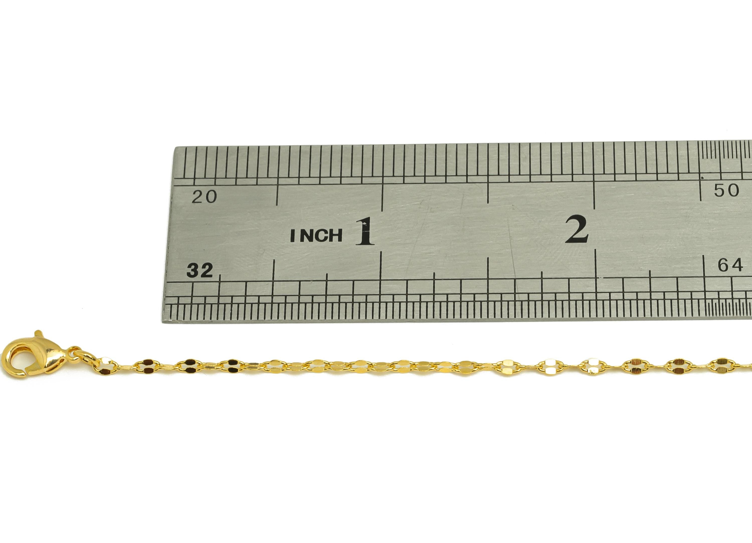 0.235 Finished Cable Chain - Gold 42.5+5 Hammered Cable Chain - Brass Cable Necklace Chain - For Necklace - 18K Real Gold Plating - RGP7473 - DOMEDBAZAAR