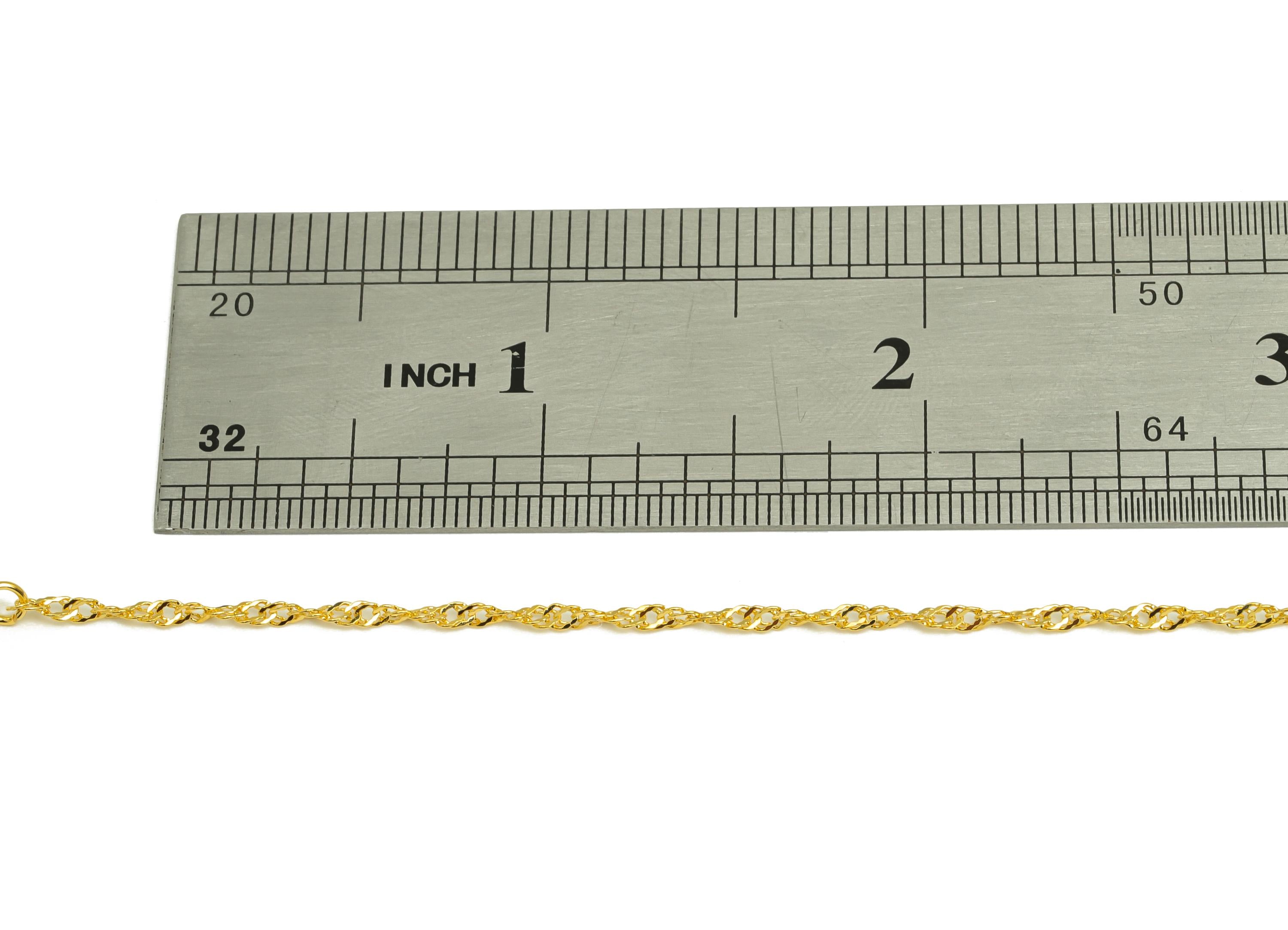 1.7mm Finished Twisted Chain - Gold 42.5+6cm Water Wave Chain - Brass Finished Twisted Chain - For Necklace - 18K Real Gold Plating -RGP7474 - DOMEDBAZAAR