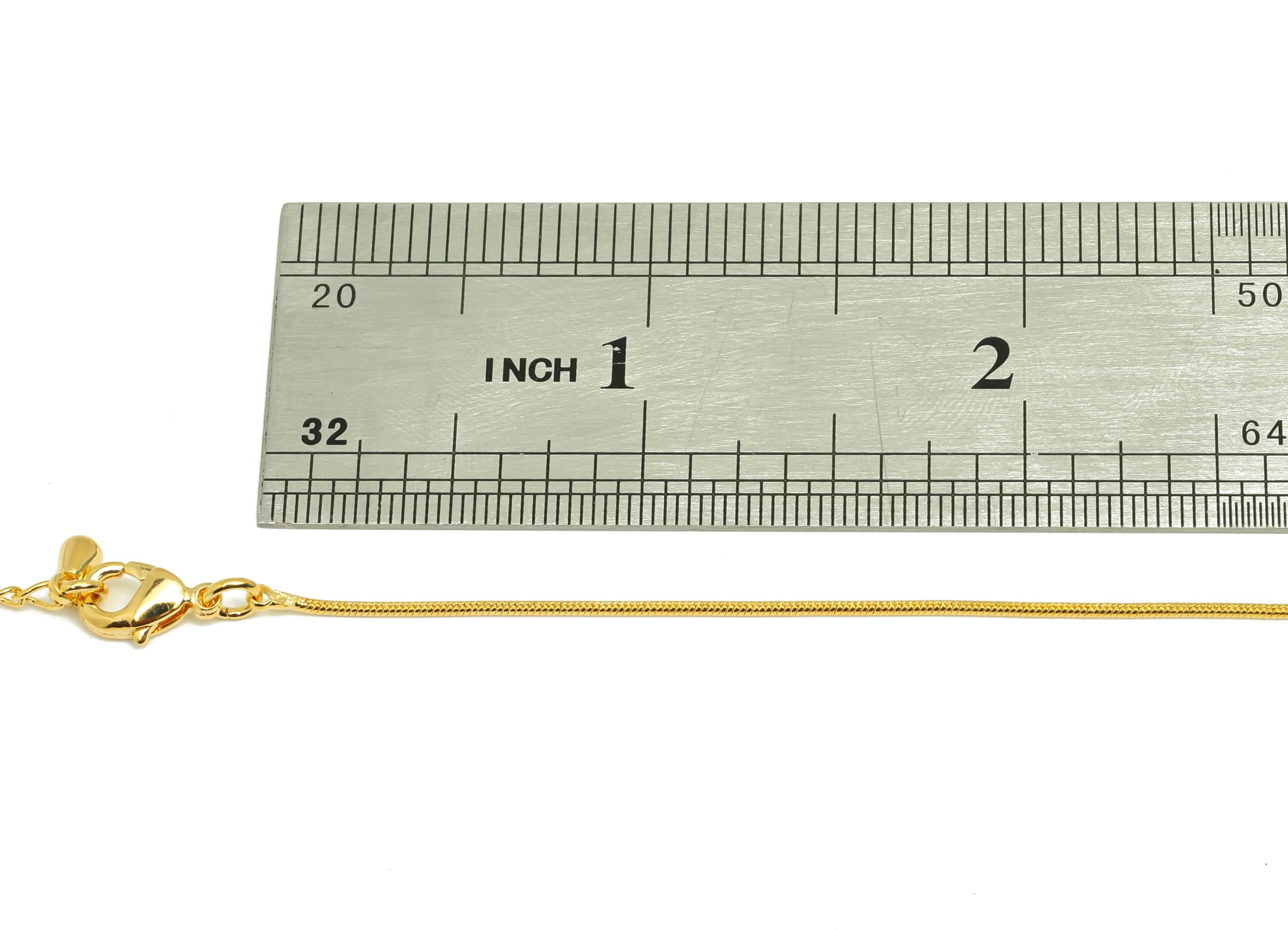 1mm Finished Snake Chain - Gold 44+6cm Snake Finished Chain - Brass Finished Snake Chain - For Necklace - 18K Real Gold Plating - RGP7475 - DOMEDBAZAAR