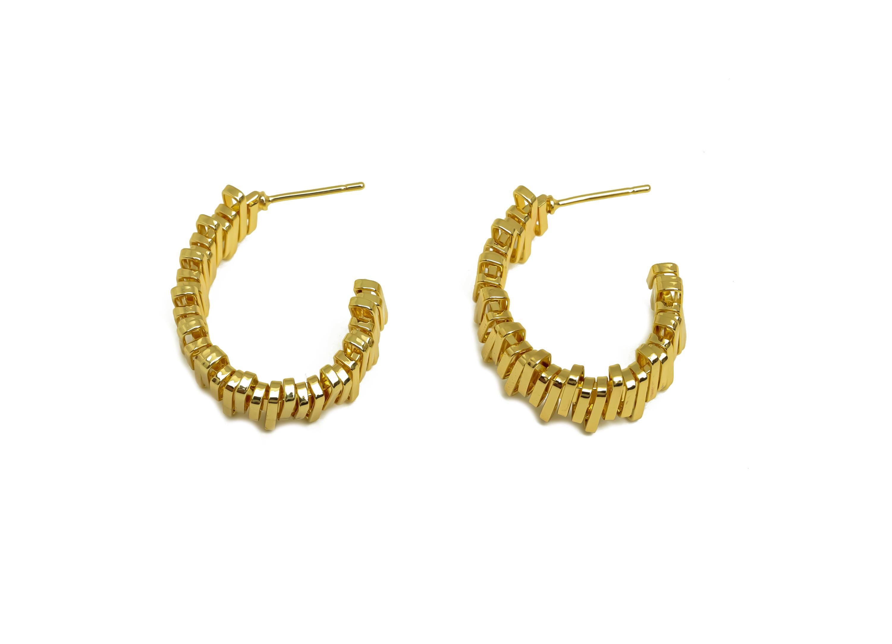 Brass Oval Earring Post - Gold Open Oval Earring Stud - Textured Open Oval Earring Post - 18K Real Gold Plating - 26.96x22x2.79mm - RGP7960 - DOMEDBAZAAR