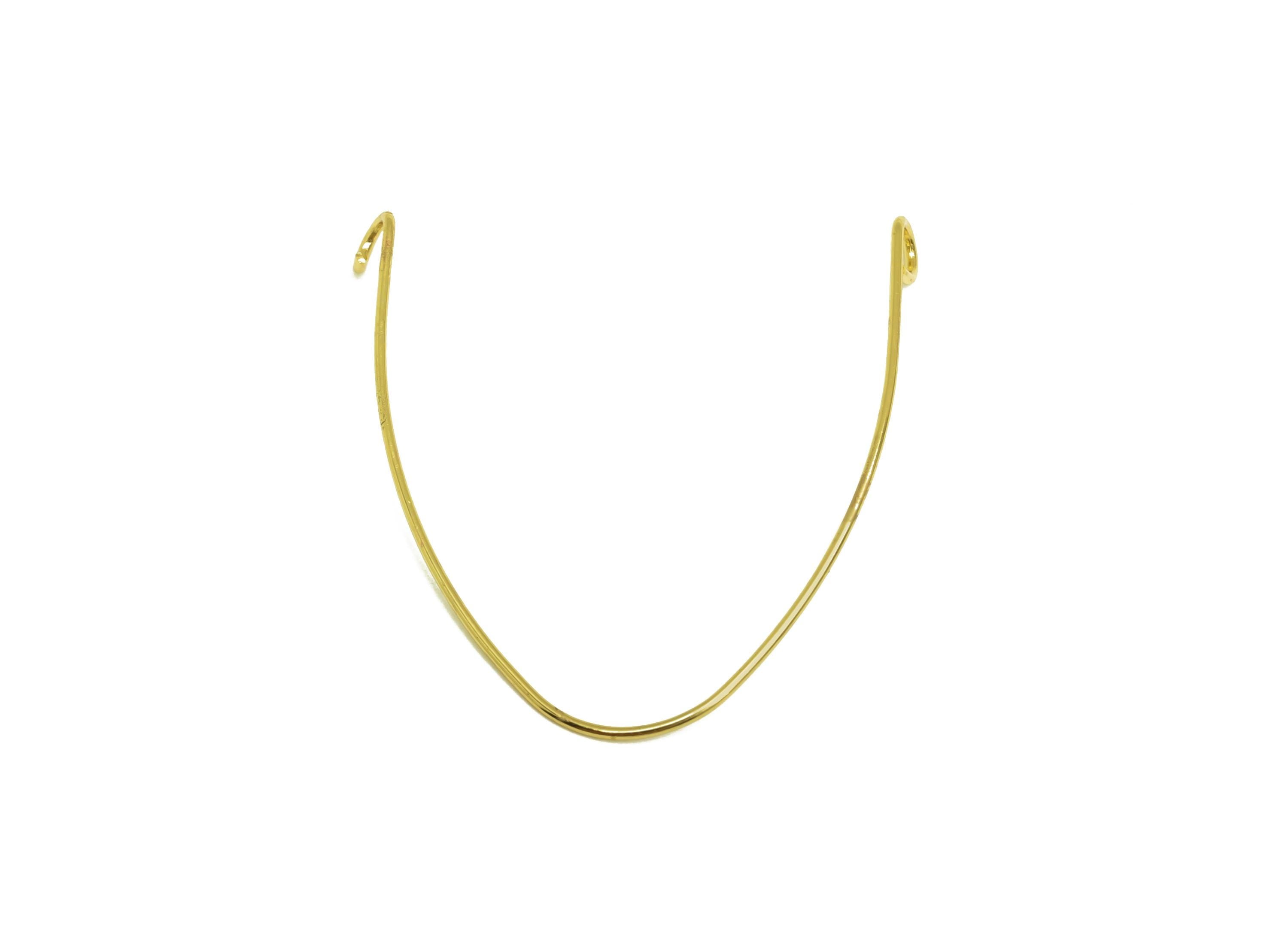 Brass Teardrop Connector - Gold Curved Bar Charm - Necklace Connector with 2 Loop - 18K Real Gold Plating - 31.3x31.6x0.7mm - RGP7977 - DOMEDBAZAAR