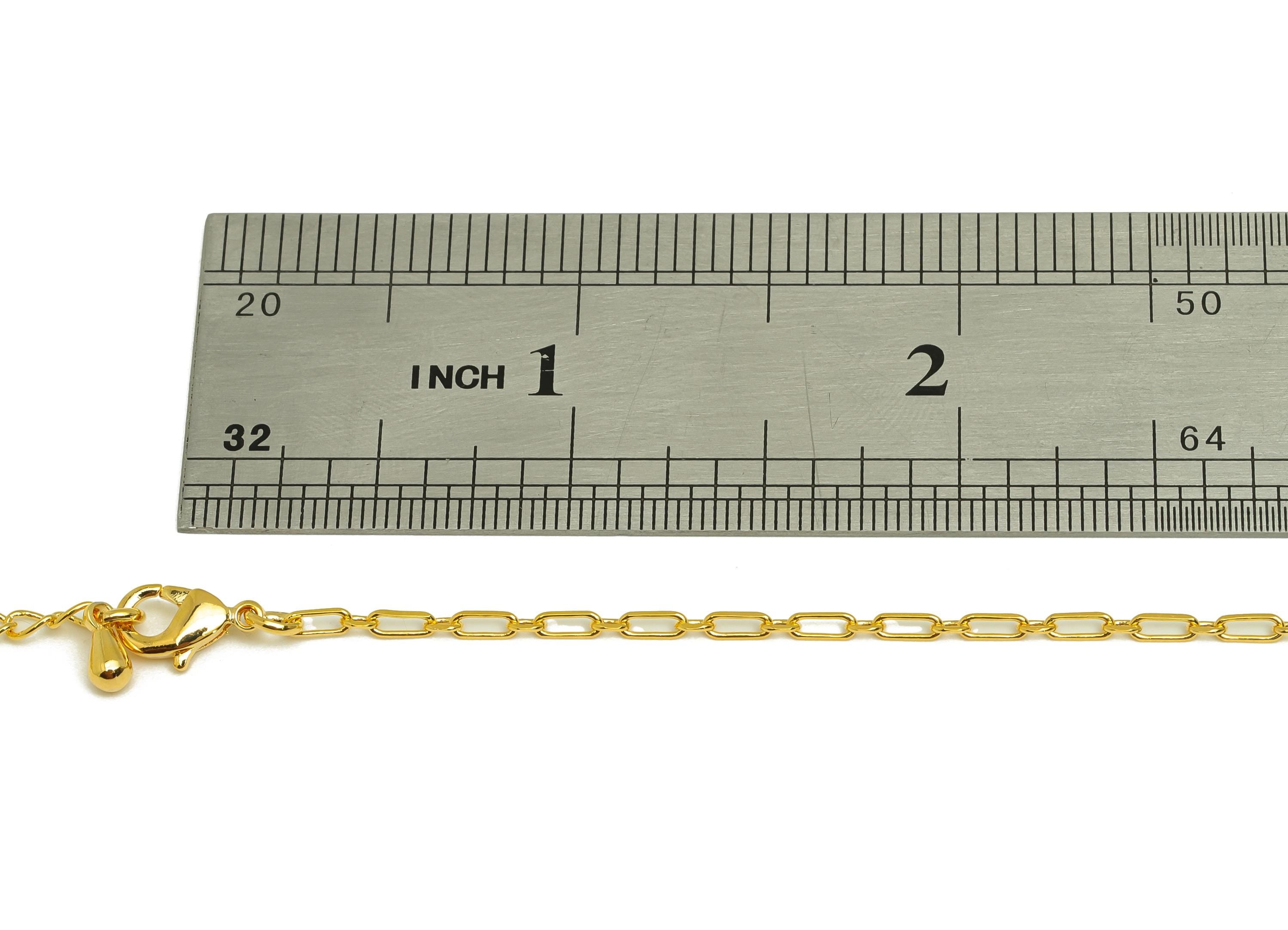 4.5mm Finished Cable Chain - Gold 42+6cm Faceted Finished Cable Chain - Brass Faceted Cable Necklace Chain - 18K Real Gold Plating - RGP7481 - DOMEDBAZAAR