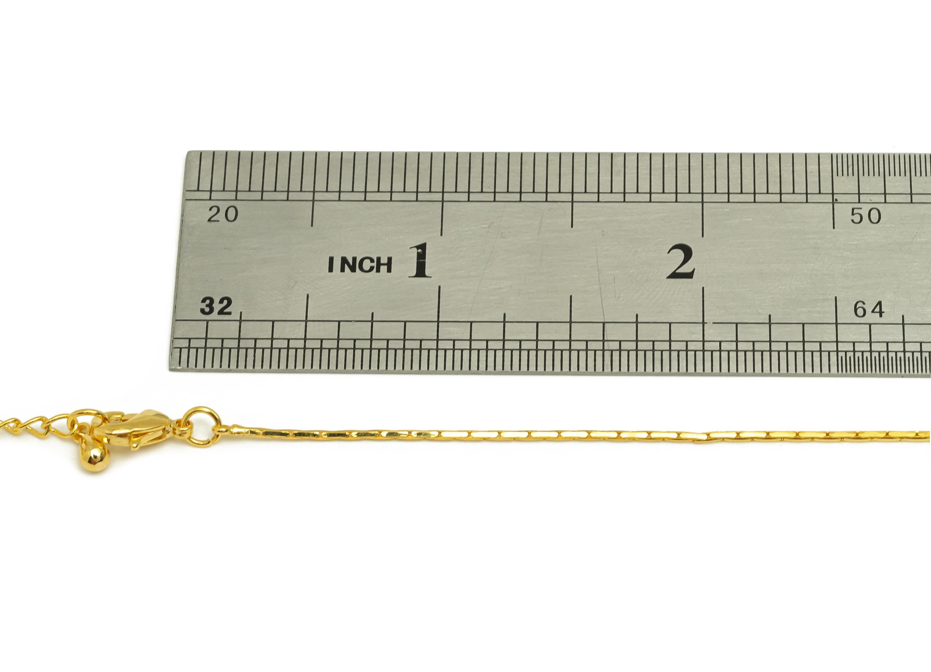 1mm Finished Snake Chain - Gold 43+5.5cm Faceted Finished Snake Chain - Brass Finished Faceted Snake Chain - 18K Real Gold Plating - RGP7485 - DOMEDBAZAAR