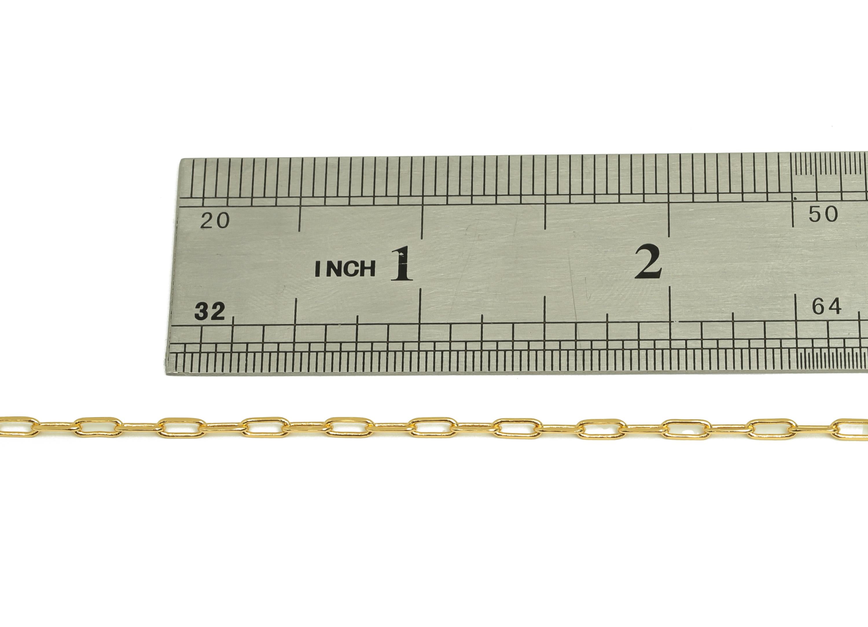 5.2mm Faceted Cable Chain - Brass 0.26 Faceted Cable Necklace Chain - Gold Rectangle Cable Bracelet Chain - 18K Real Gold Plating - RGP7488 - DOMEDBAZAAR