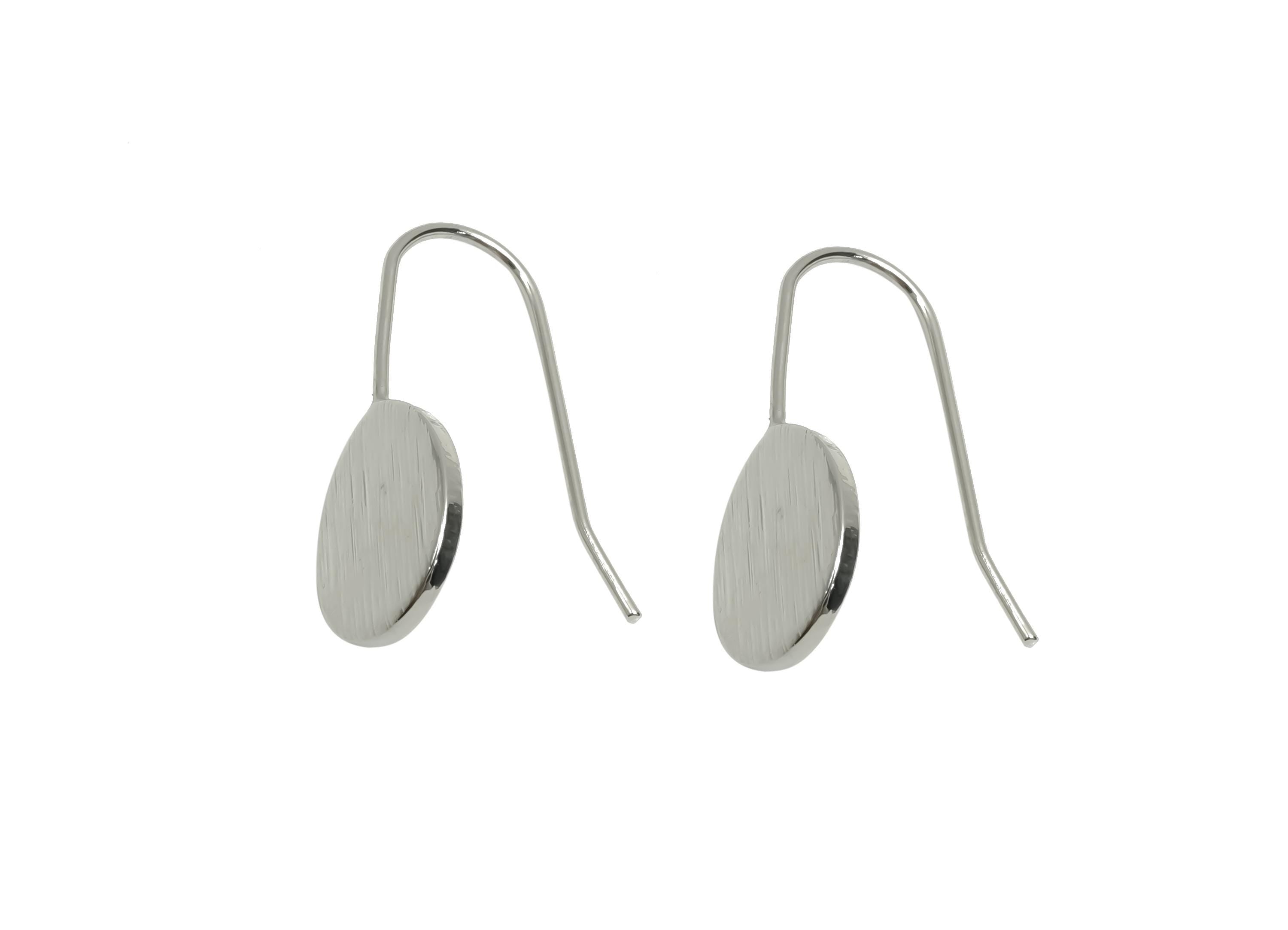 Brass Teardrop Earring Wire - Brass Drop Ear Hook Earring - Brass Geometry Ear Hook  - 18K Real White Gold Plating - 22.7x9.89x1mm - RGP8055 - DOMEDBAZAAR