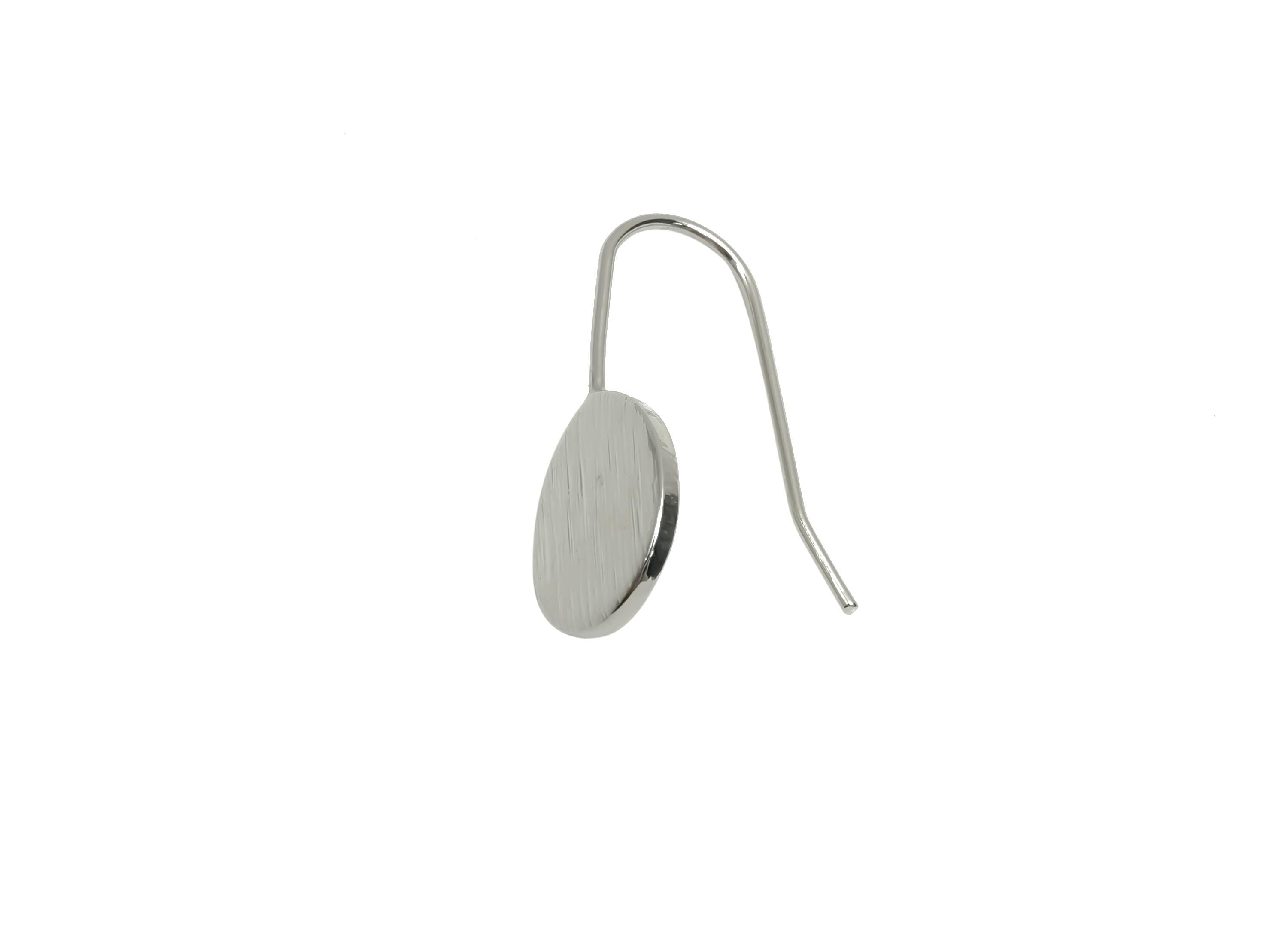 Brass Teardrop Earring Wire - Brass Drop Ear Hook Earring - Brass Geometry Ear Hook  - 18K Real White Gold Plating - 22.7x9.89x1mm - RGP8055 - DOMEDBAZAAR