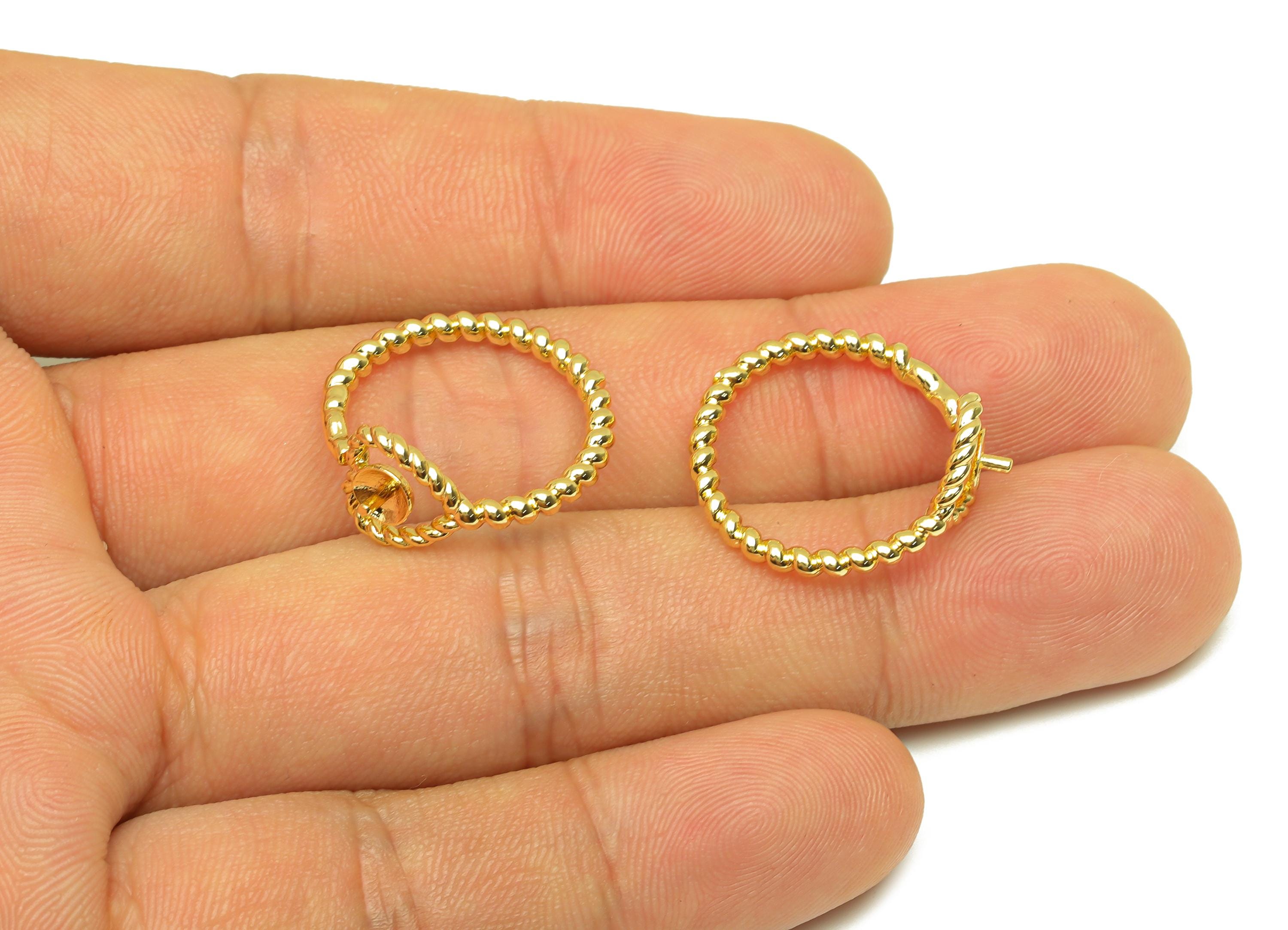 Brass Heart Chain Ring - Brass Rope Wire Ring - Brass Adjustable Ring - Ring for Peral - 18K Real Gold Plating -22x20x2.06mm - RGP7789 - DOMEDBAZAAR