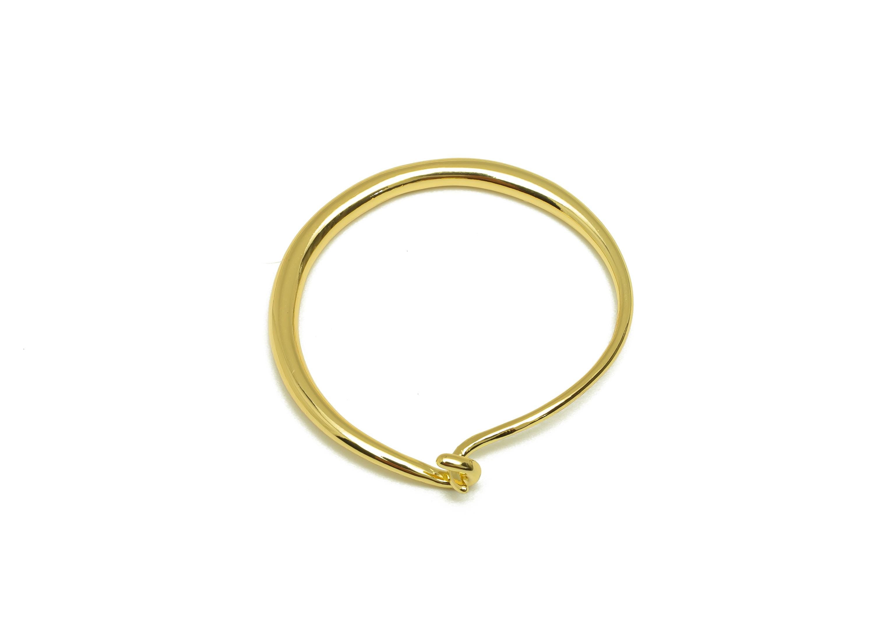 Brass Hoop Wire Earring - Brass Round Hoop Wire Earring - Brass Hook Wire Earring - Hoop Earring - 18K Real Gold Plating - 30x29x2mm-RGP7791 - DOMEDBAZAAR