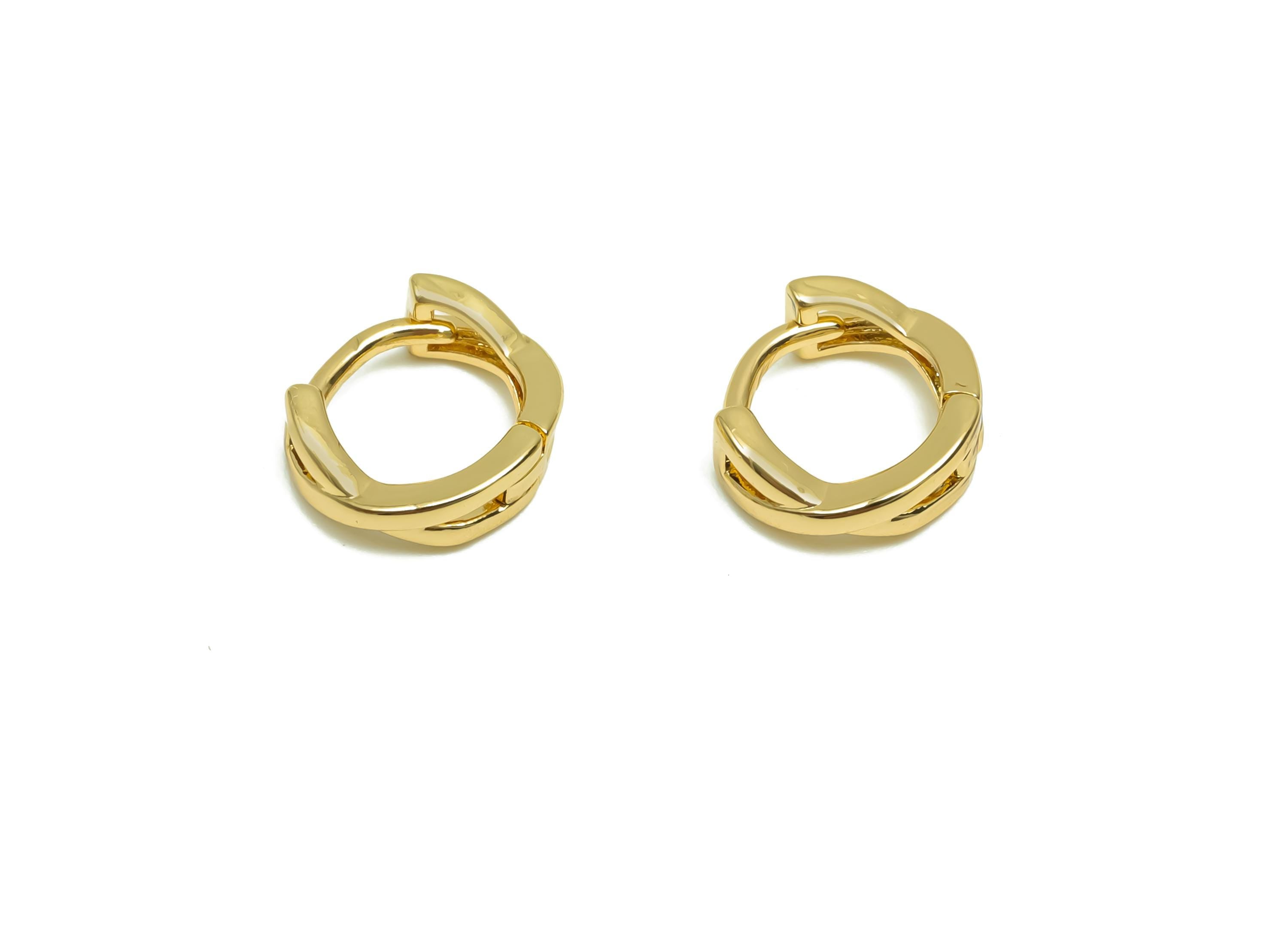 Brass Hoop Earring - Brass Bow Tie Huggie Hoop Earring - Brass Mini Round Hoop Earring - 18K Real Gold Plating - 10.4x9.7x3.5mm - RGP8361 - DOMEDBAZAAR