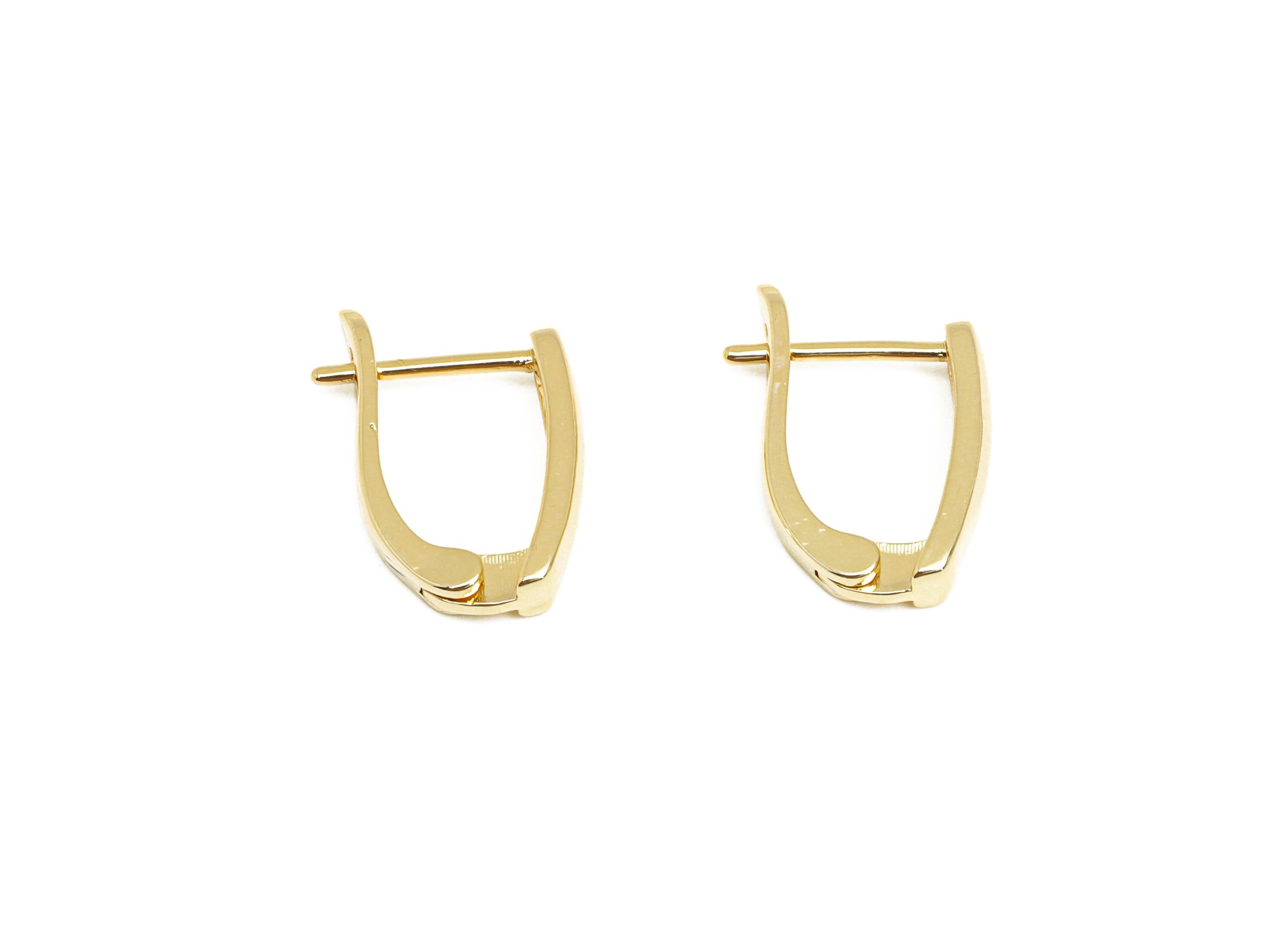 Brass Leverback Earring Clasp - Gold D Huggie Hoop Earring - Minimalist D Hoop Earring - 18K Real Gold Plated - 17.2x11.7x1.6mm - RGP7653 - DOMEDBAZAAR