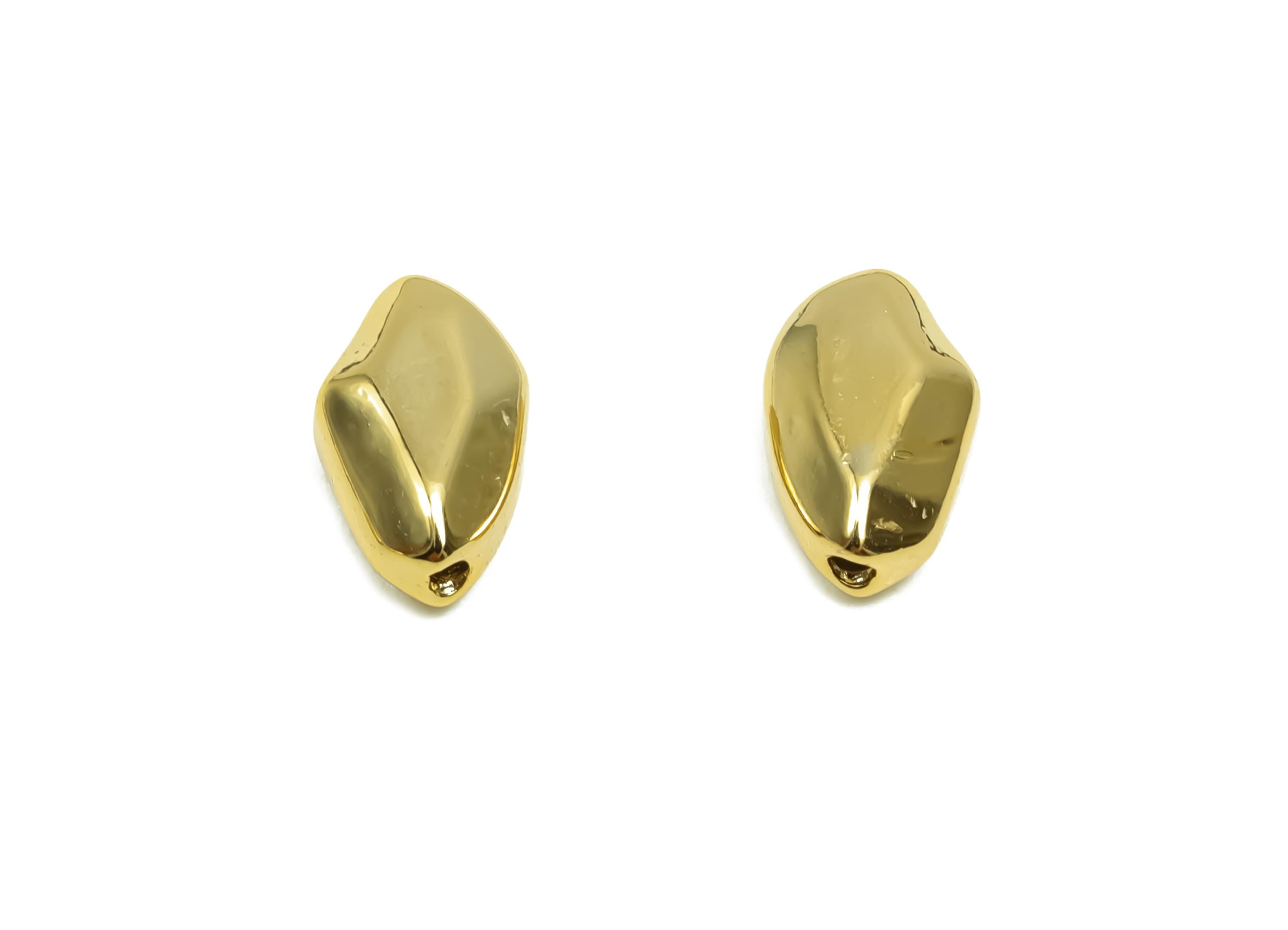 Brass Faceted Earring Bead - Brass Irregular Bead Earring Charm - Beads Charm For Bracelet - 18K Real Gold Plating - 10.28x6x4mm - RGP8327 - DOMEDBAZAAR
