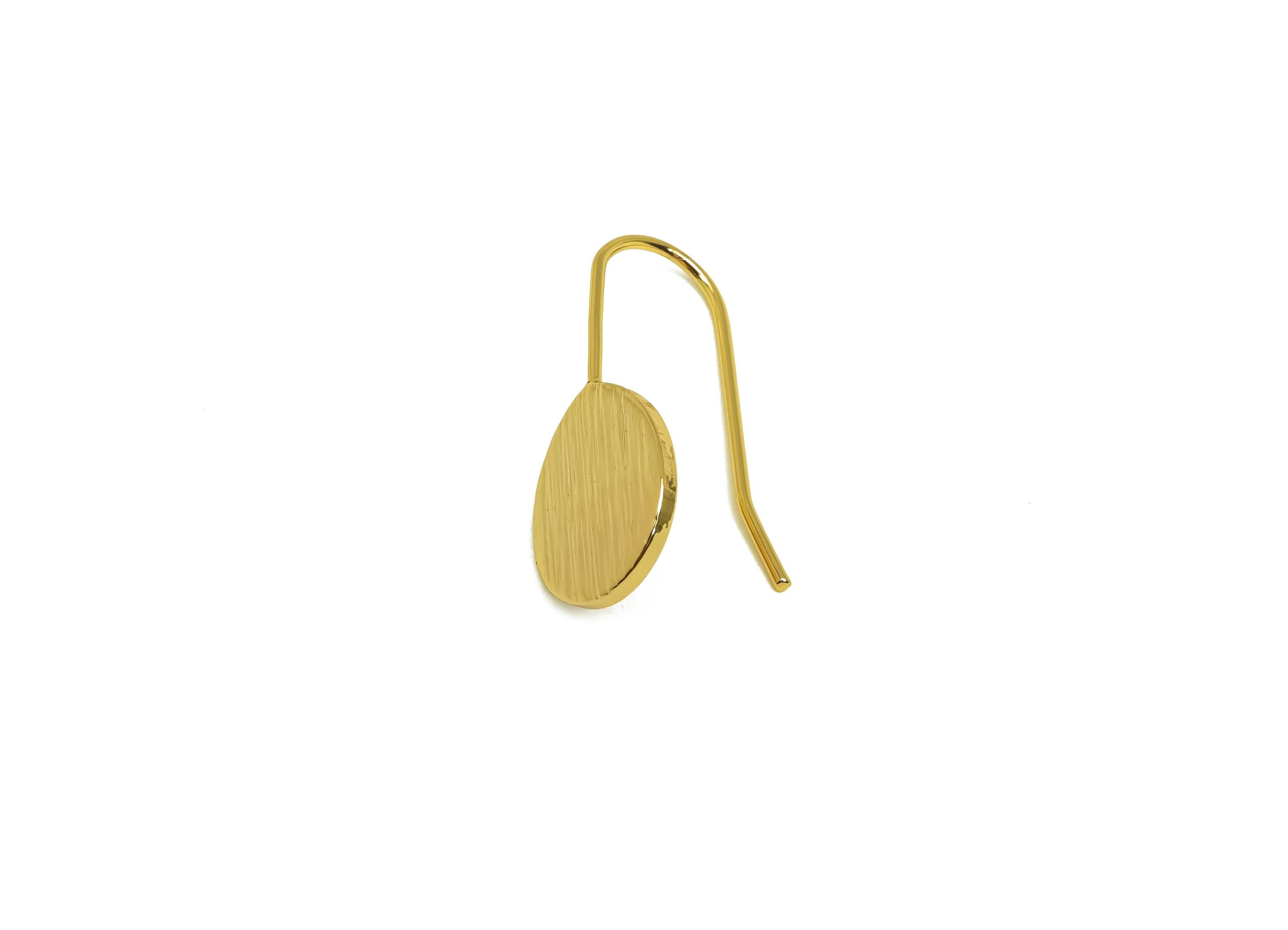 Brass Teardrop Earring Wire - Gold Drop Earring Hook - Textured Teardrop Earring Wire - 18K Real Gold Plating - 22.7x9.89x1.25mm - RGP8009 - DOMEDBAZAAR
