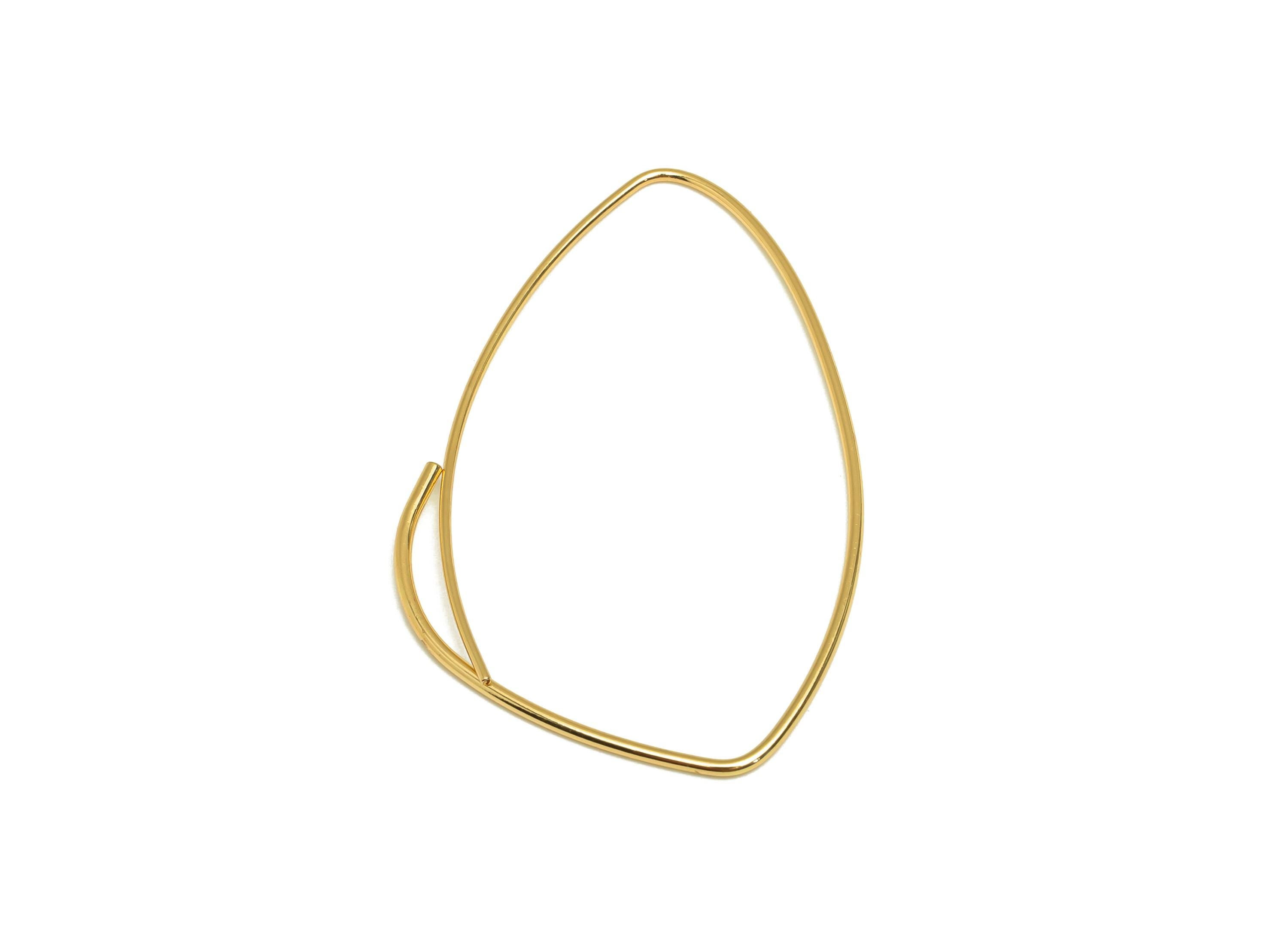 Brass Marquise Earring Wire - Brass Marquise Ear Hook - Brass Hook Wire Earring - Wire Hook - 18K Real Gold Plating - 48x27x0.9mm - RGP7855 - DOMEDBAZAAR