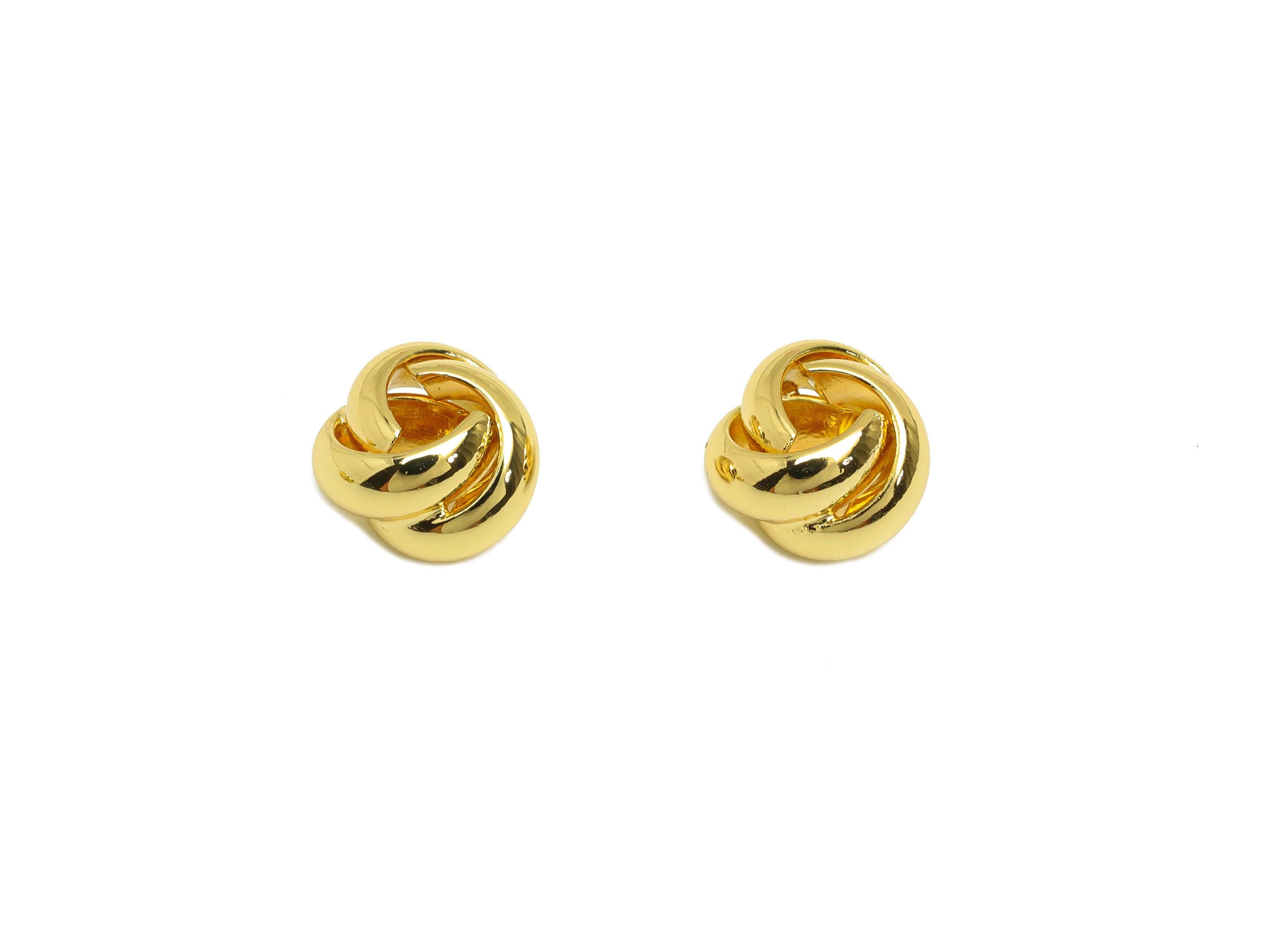 Brass Interwoven Earring Charm - Jump Ring Earring Charm - Bead Earring Charm - Bracelet Beads  - 18K Real Gold Plating - 10x10x7mm -RGP7879 - DOMEDBAZAAR