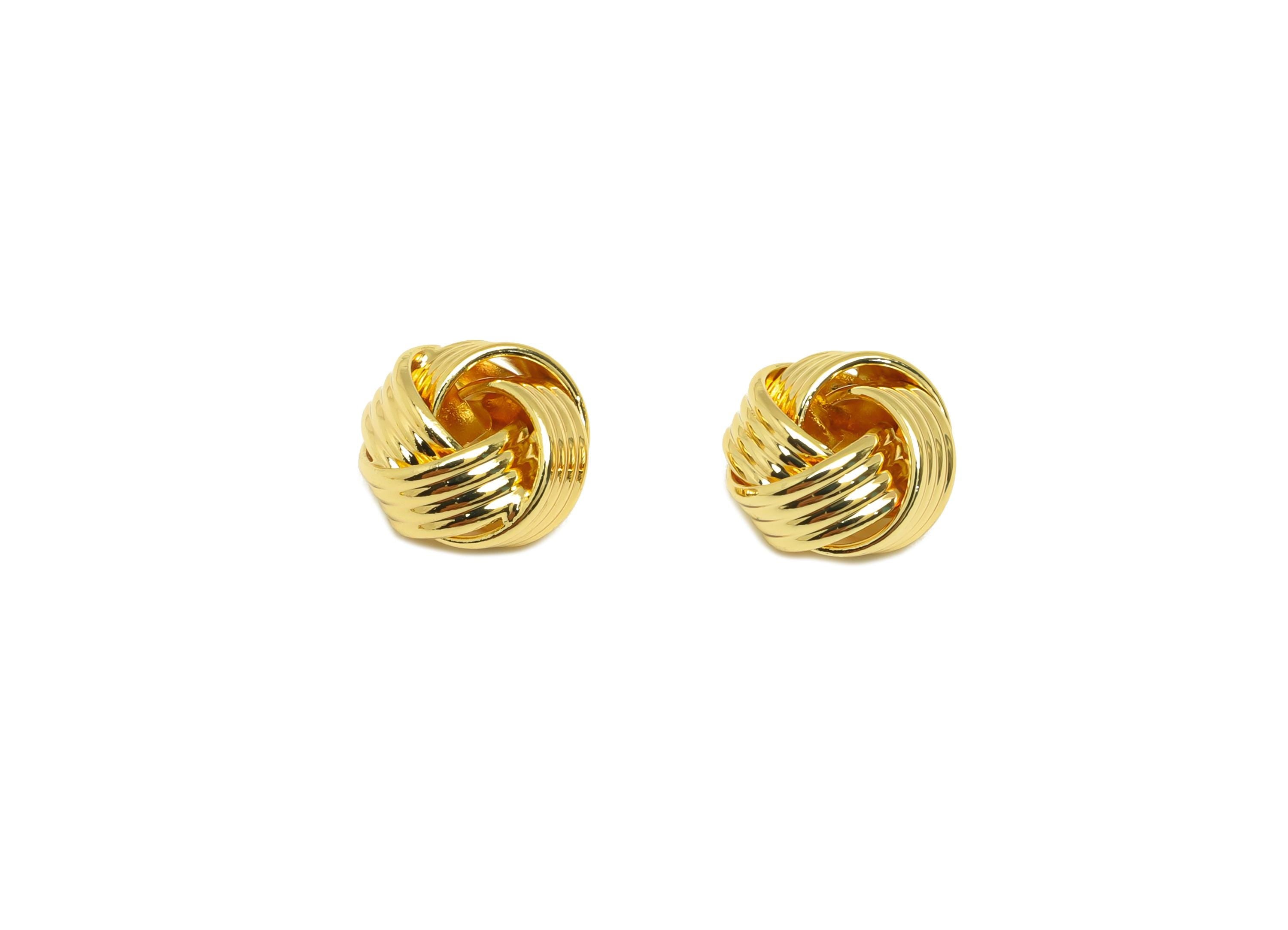 Brass Interwoven Earring Charm - Textured Bead Earring Charm - Bead Earring Charm - Bracelet Bead - 18K Real Gold Plating - 9x9x6mm -RGP78 - DOMEDBAZAAR