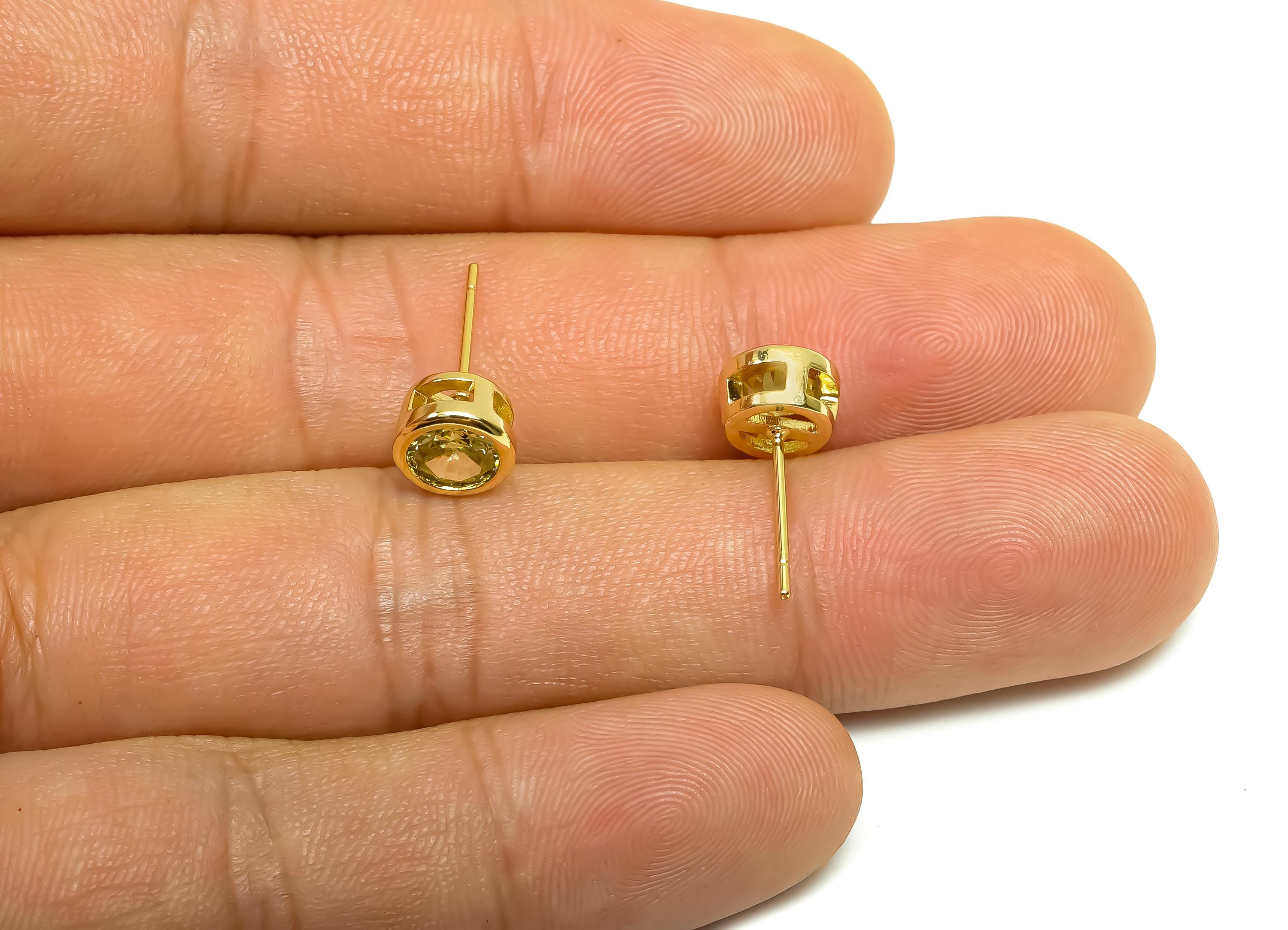 Brass CZ Earring Post - Brass Olive Earring Stud - Brass Cubic Zircon Earring Post  - 18K Real Gold Plating - 16x7x5.5mm - RGP8395K - DOMEDBAZAAR