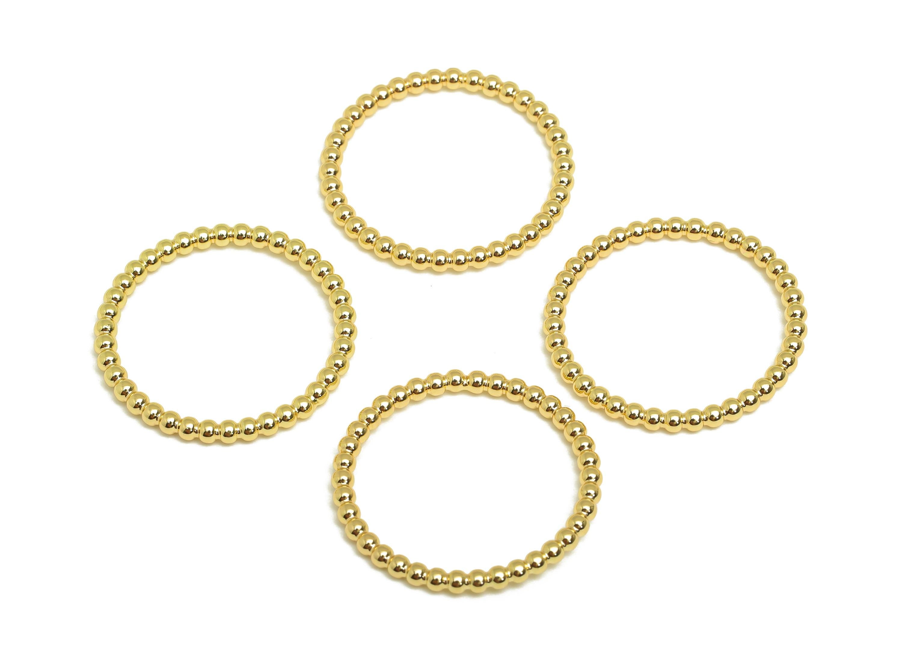 19mm Ball Wire Chian Ring - Dainty Beaded Band - Brass Solid Gold Thin Ring - Beaded Ring - 18K Real Gold Plating - 23x23x1.77mm - RGP7899 - DOMEDBAZAAR