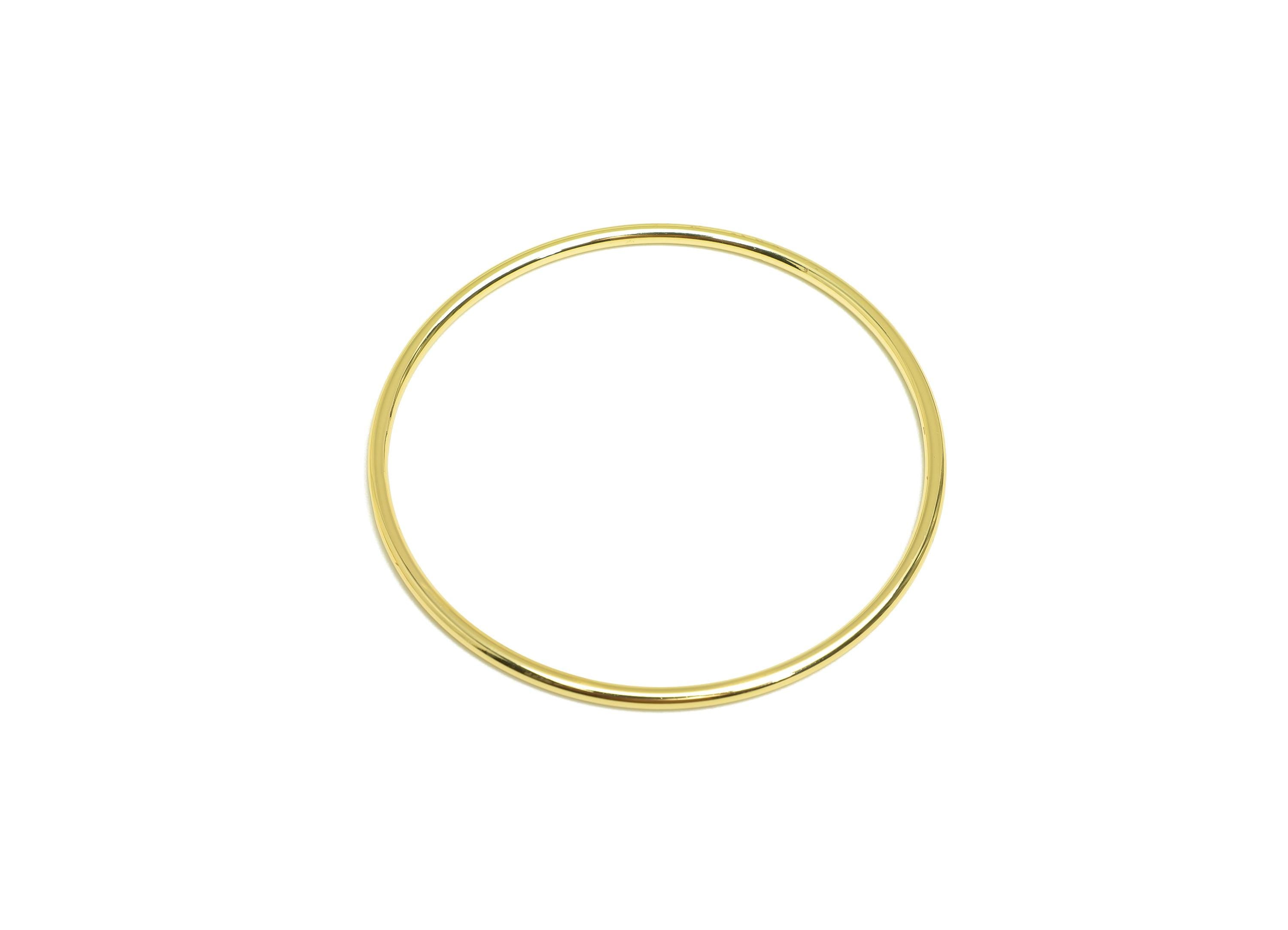 Brass Round Bracelet - Brass Circle Bracelet - Brass Hoop Wire Bracelet - For Bracelet - 18K Real Gold Plating - 69x69x2.3mm - RGP7918 - DOMEDBAZAAR