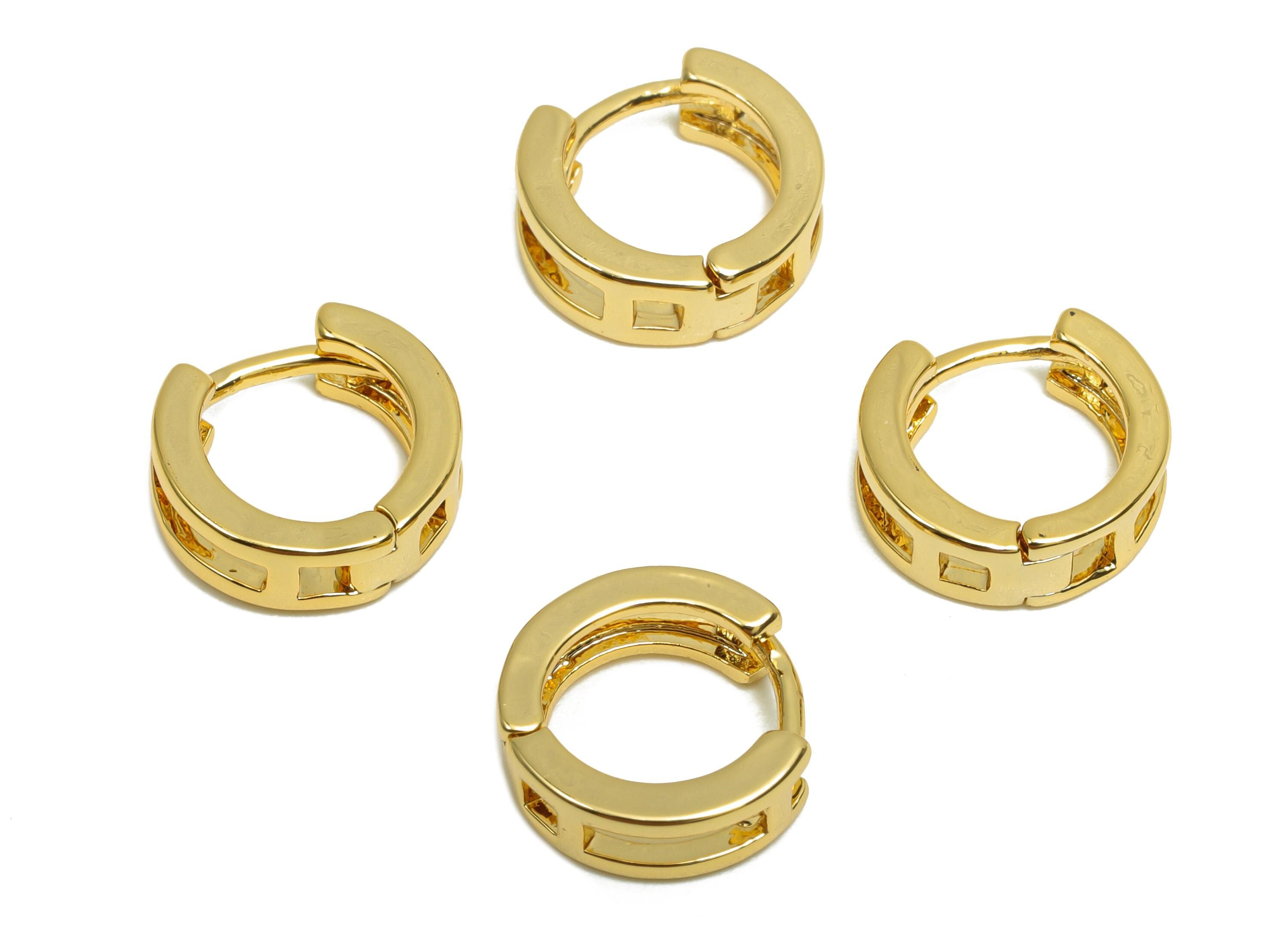 Brass Round Hoop Earring - Brass Huggie Hoop Earring - Gold Jewelry Hoop Earring - For Her - 18K Real Gold Plating - 10.01x10x2mm - RGP8318 - DOMEDBAZAAR