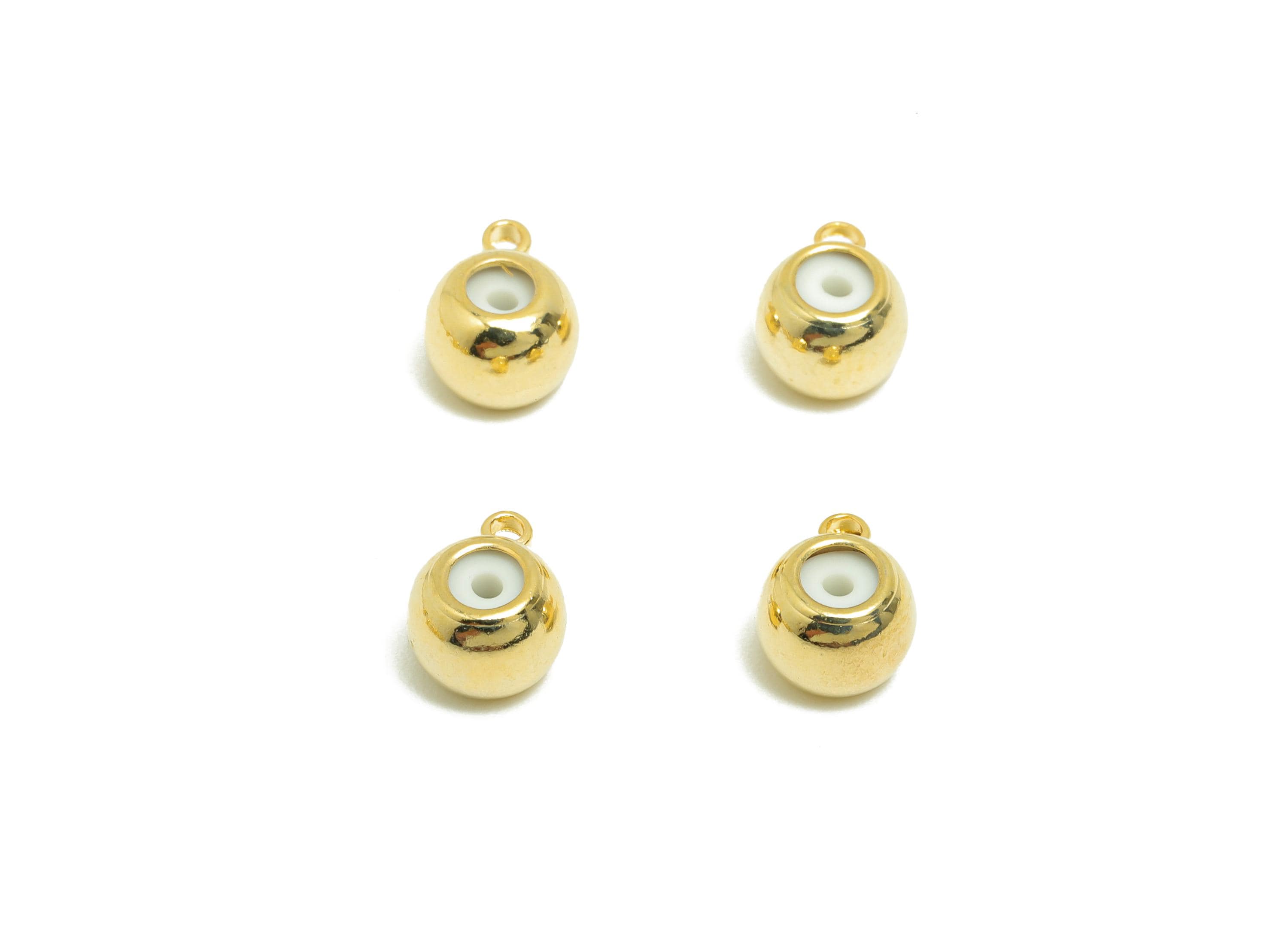 Rubber Earring Back with Loop - Brass Rubber Earring Stopper Nuts - Silica Gel Post Back - 18K Real Gold Plating - 7.66x5.7x4.7mm - RGP8633 - DOMEDBAZAAR