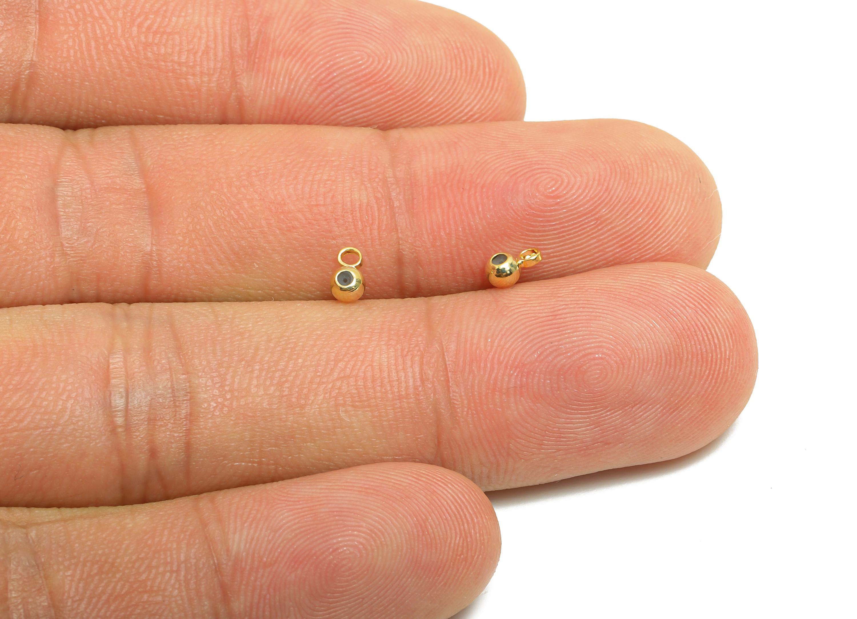 Rubber Earring Back with Loop - Brass Rubber Earring Stopper Nuts - 18K Real Gold Plating - Silica Gel Post Back - 4x2x2mm - RGP8639 - DOMEDBAZAAR