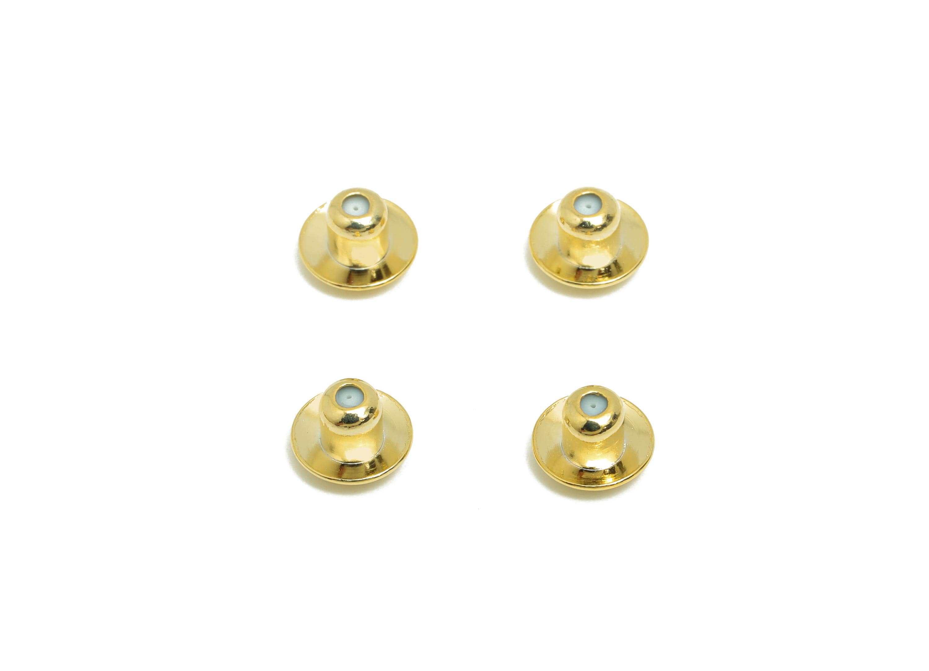 6.5*0.5 Silica Gel Rubber Earring Back - Brass Rubber Earring Stopper Nuts - Rubber Earring - 18K Real Gold  Plating - 4.2x6.3x4mm - RGP8642 - DOMEDBAZAAR