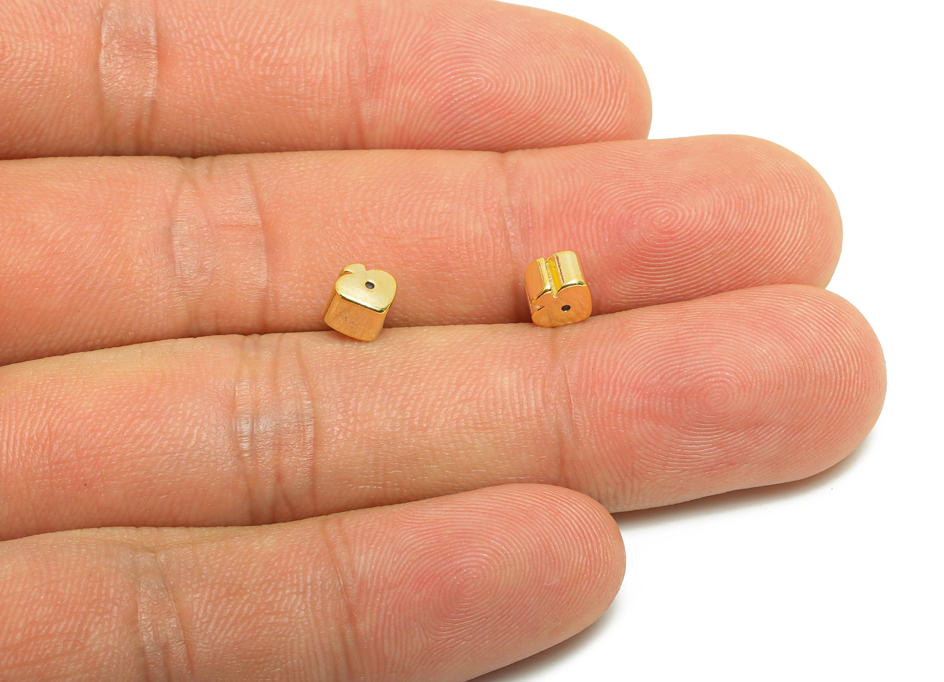 6*4 Silica Gel Rubber Earring Back - Brass Rubber Earring Stopper Nuts - Heart Rubber Earring - 18k Real Gold Plating - 5x5x4mm - RGP8647 - DOMEDBAZAAR