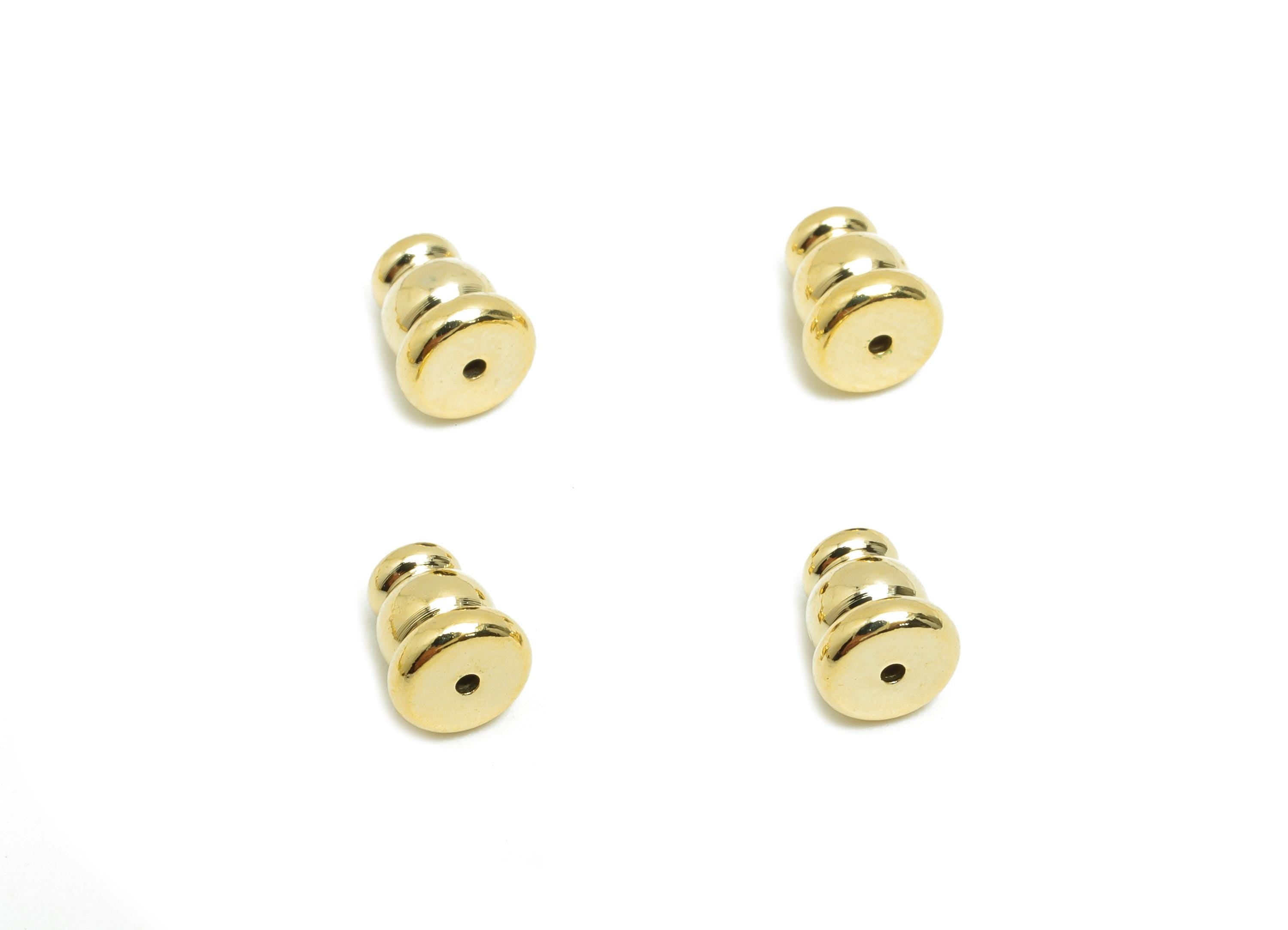 5.5*7 Silica Gel Rubber Earring Back - Brass Rubber Earring Stopper Nuts - Button Rubber Earring - 18K Real Gold Plating - 6x5x6mm - RGP8646 - DOMEDBAZAAR