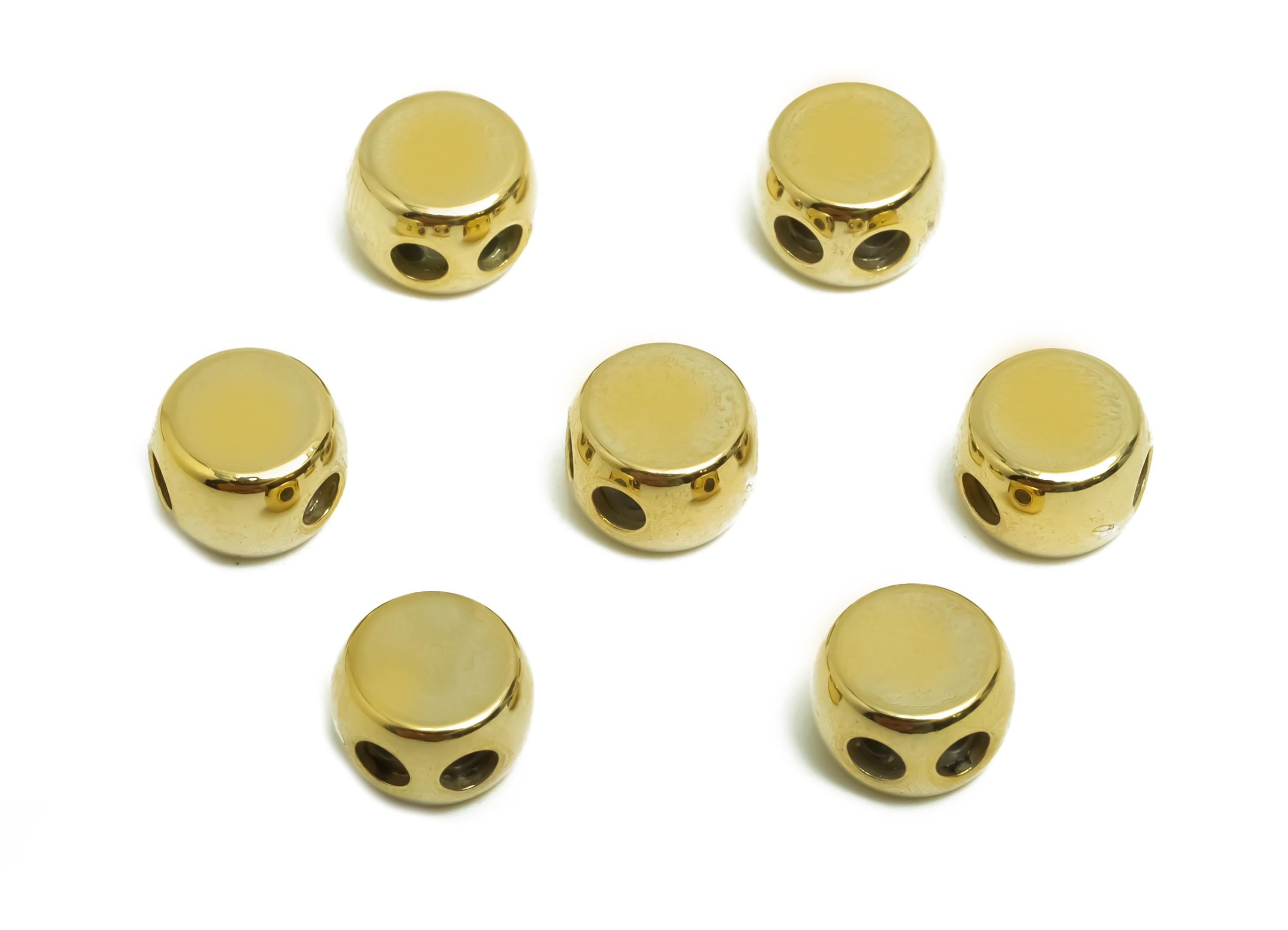 8*1.5 Brass Silica Gel Rubber - Rubber Sliding Bead Nuts - Stopper Bead - Adjustable Stopper - 18K Real Gold Plated - 5x7x5mm - RGP8650 - DOMEDBAZAAR