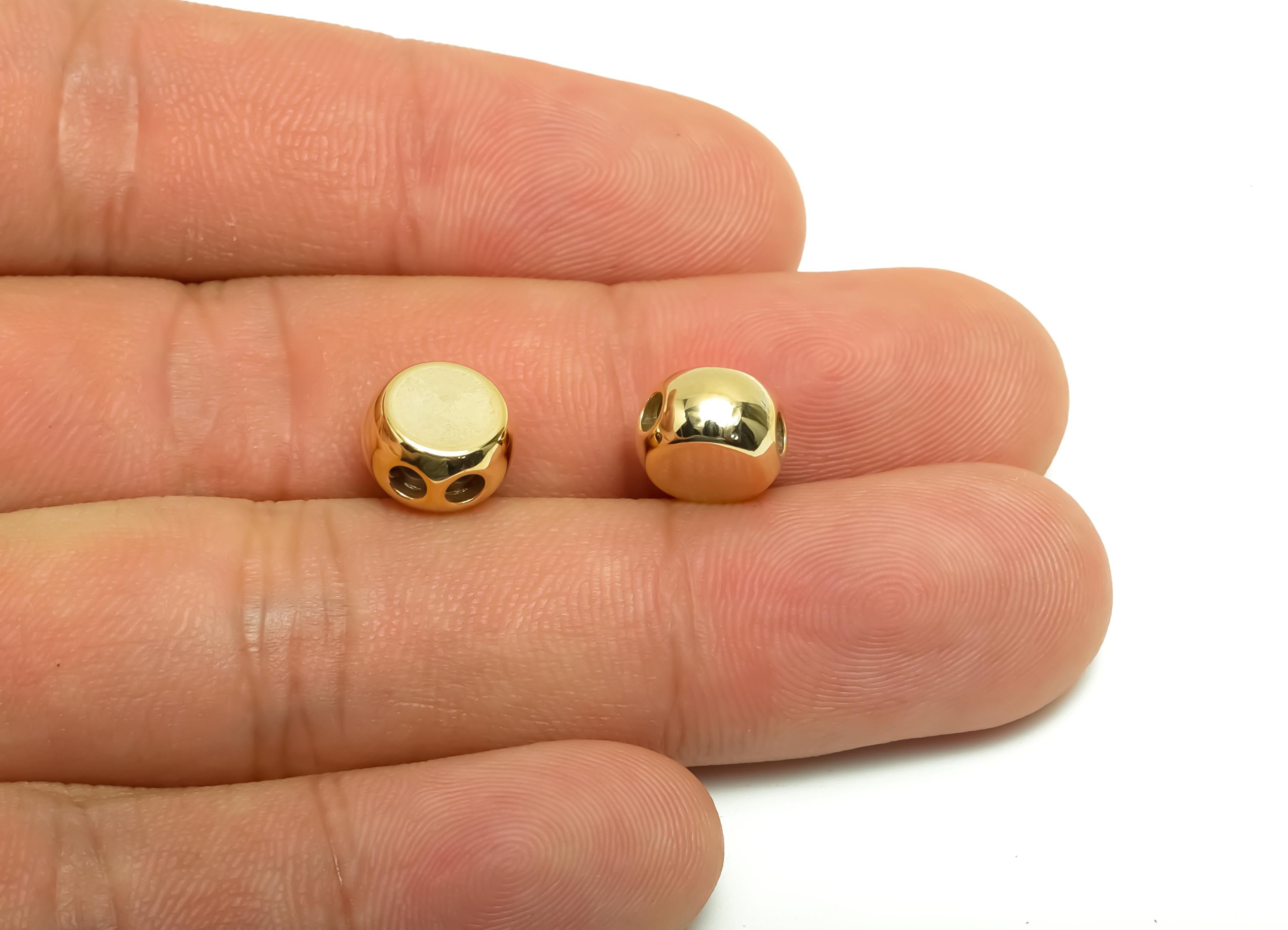 9*1.5 Brass Silica Gel Rubber - Brass Cylinder Rubber Sliding Beads Nuts - Stopper Bead - 18K Real Gold Plating - 5.36x9.2x5.36mm - RGP8651 - DOMEDBAZAAR