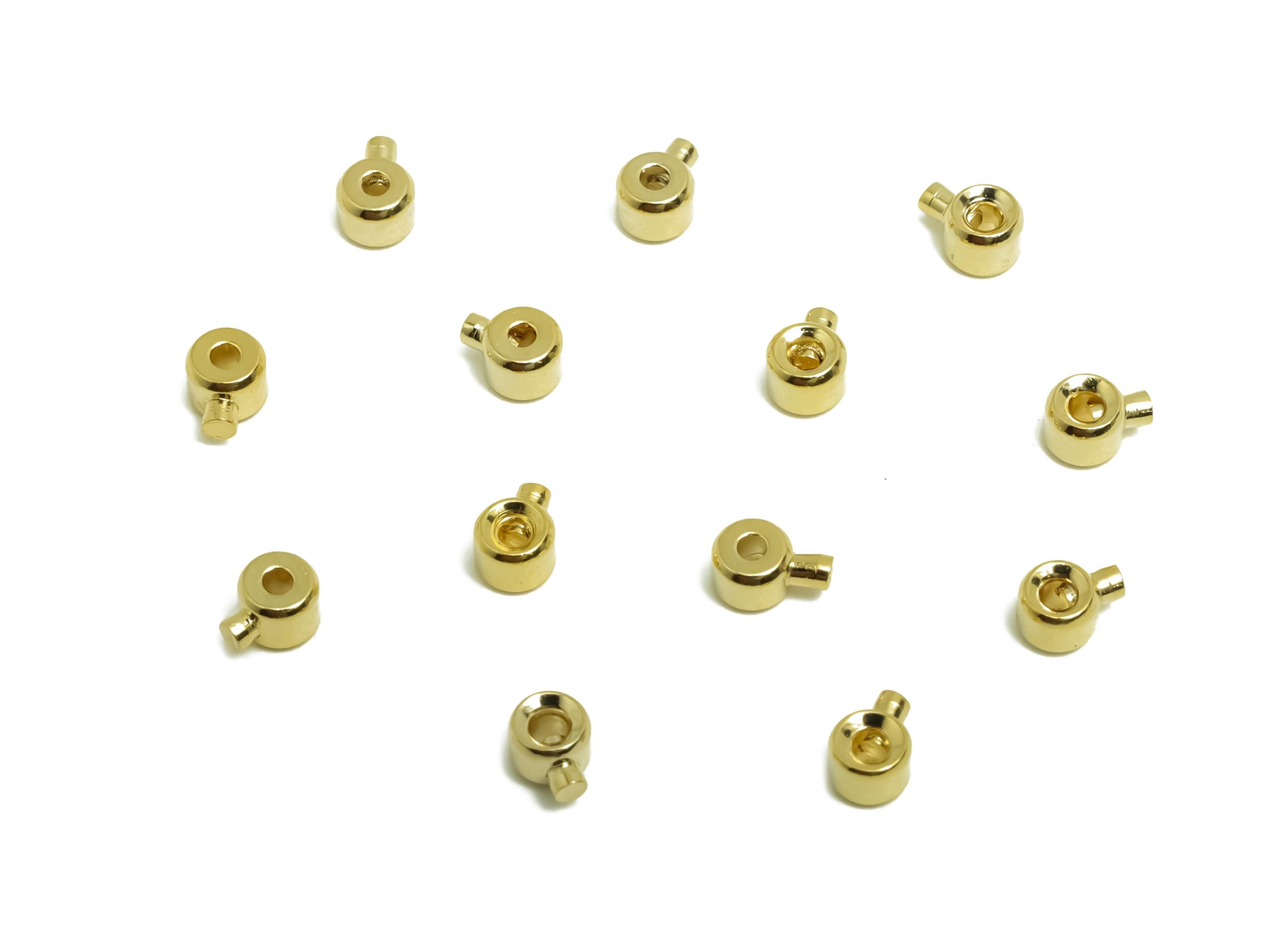 Brass Mini Round Rubber - Sliding Bead Nuts - Stopper Bead - Sliding Bead Rubber - Chain Bracelet - 18K Real Gold Plating - 4x3x2mm -RGP8654 - DOMEDBAZAAR