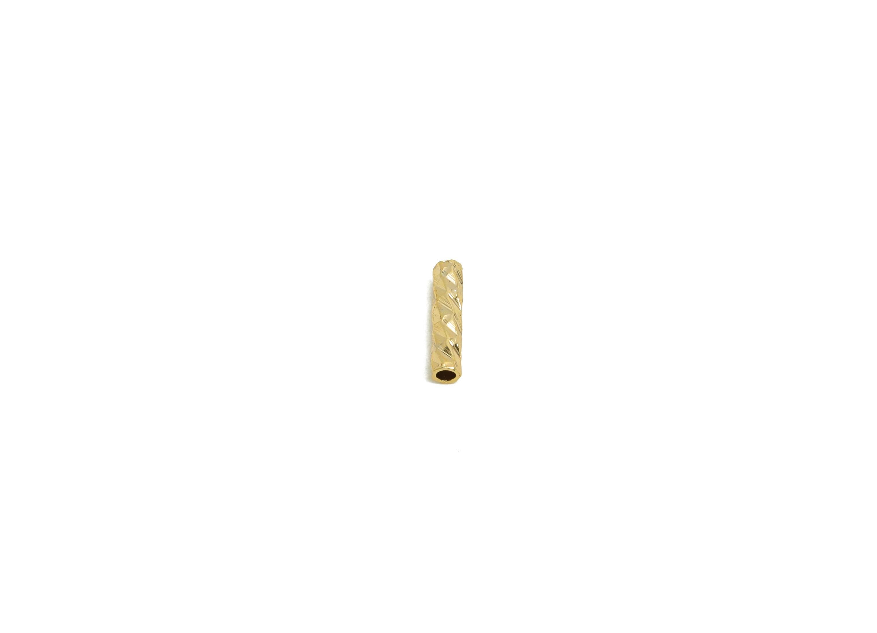 1.5*6 Batch Flower Straight Tube - Brass Textured Circle Pipes for Geometric - For Air Plants - DIY Tubes - 18K Real Gold Plating -  RGP9957 - DOMEDBAZAAR