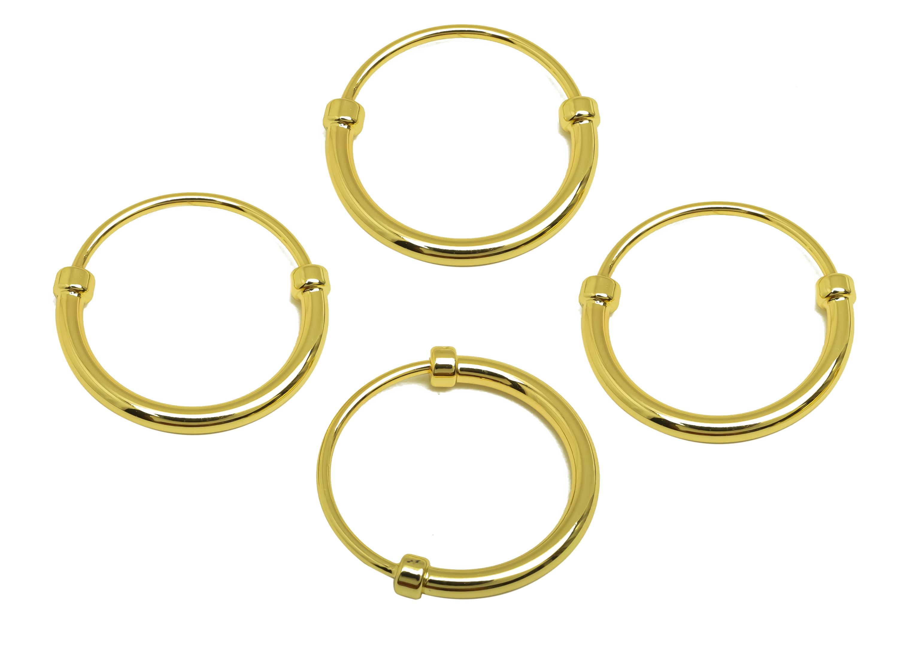 Brass Huggie Hoop Earring - Gold Minimalist Hoop Earring Clasp - Round Minimalist Ear - 18K Real Gold Plated - 20.89x20.47x1.83mm - RGP7963 - DOMEDBAZAAR