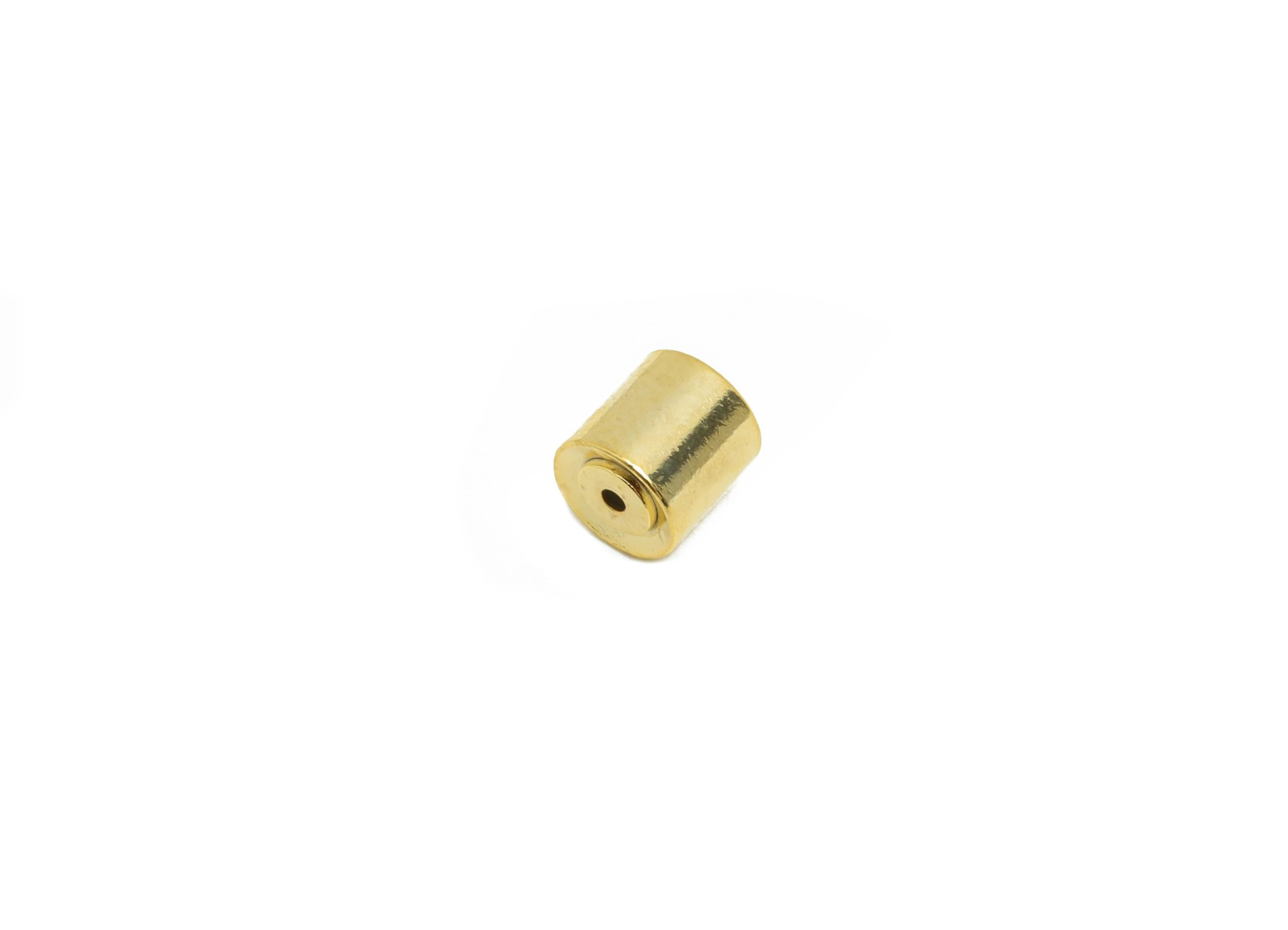 Brass Cylinder Ear Stopper - Spades Earring Back - Cylinder Ear Backs for Stud Earring - 18K Real Gold Plating - 4.9x4.85x4.9mm - RGP8752 - DOMEDBAZAAR