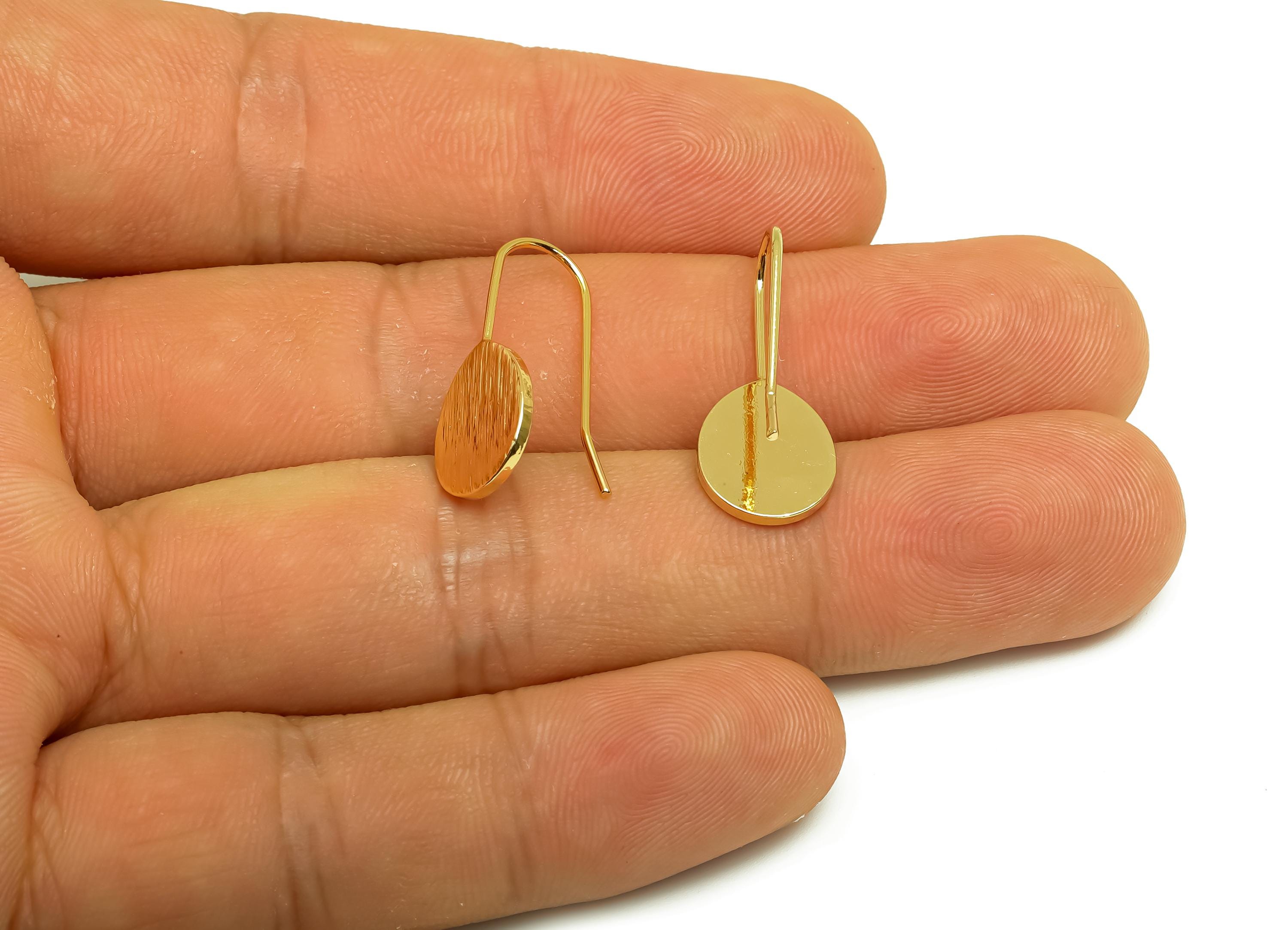 Brass Teardrop Earring Wire - Gold Drop Earring Hook - Textured Teardrop Earring Wire - 18K Real Gold Plating - 22.7x9.89x1.25mm - RGP8009 - DOMEDBAZAAR
