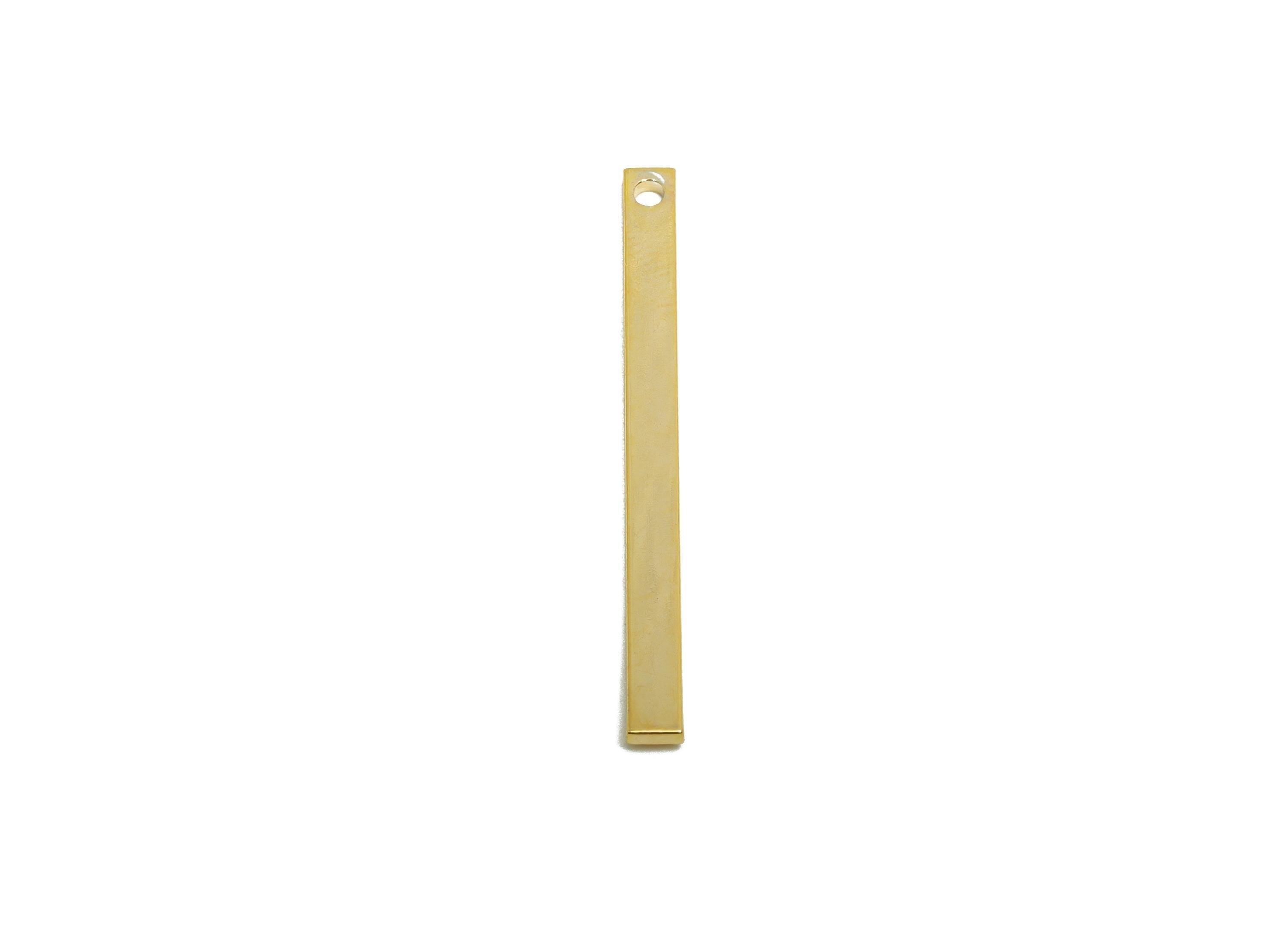 Brass Stick Earring Charm - Brass Bar Earring Charm - Rectangle Wire Earring Charm - Stick Charm - 18K Real Gold Plated - 32x2x1mm -RGP10153 - DOMEDBAZAAR