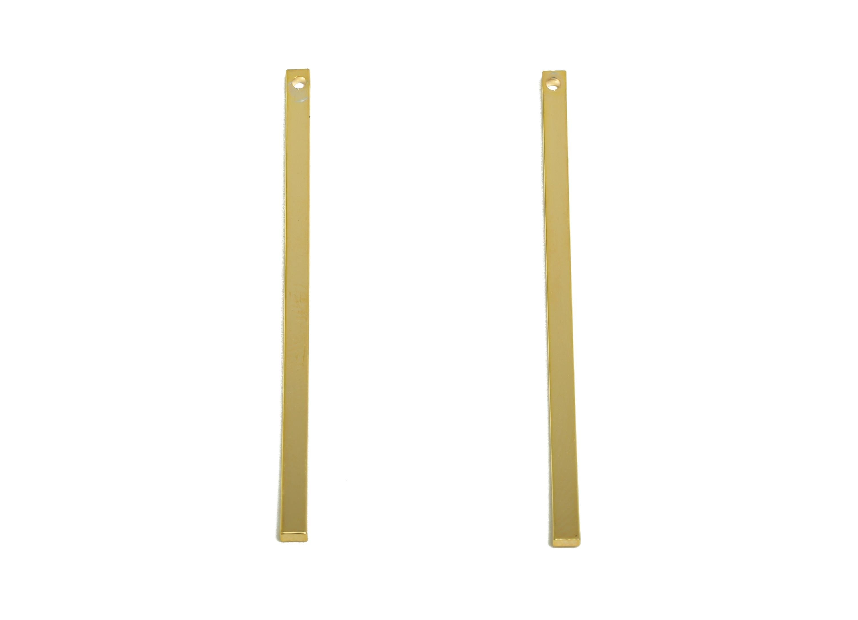 Brass Stick Earring Charm - Brass Bar Earring Charm - Rectangle Wire Earring Charm - Stick Charm - 18K Real Gold Plated - 45x2x1mm -RGP10150 - DOMEDBAZAAR