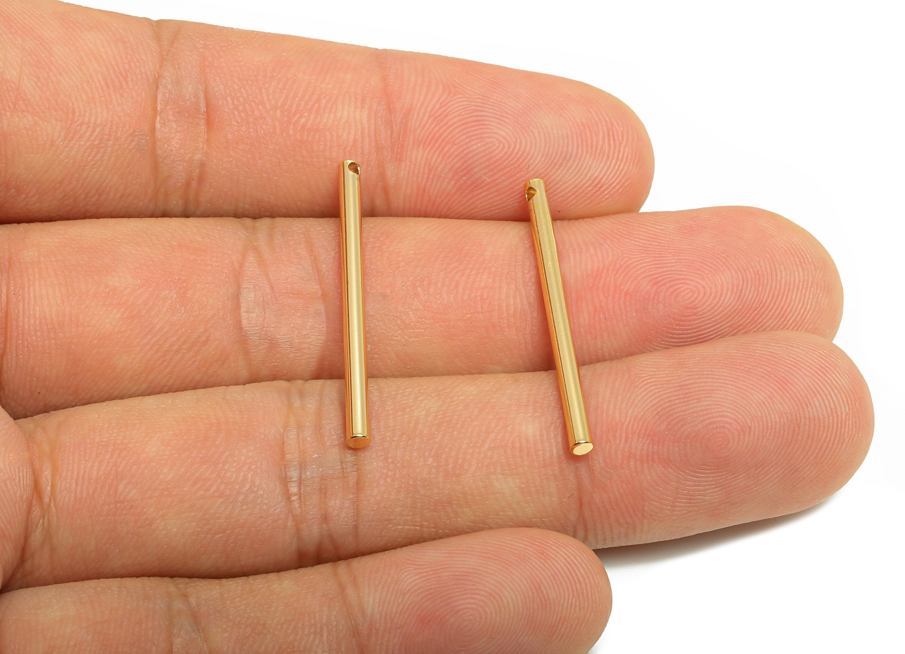 Brass Stick Earring Charm - Brass Bar Earring Charm - Rectangle Wire Earring Charm - Stick Charm - 18K Real Gold Plated - 30x2x2mm -RGP10178 - DOMEDBAZAAR