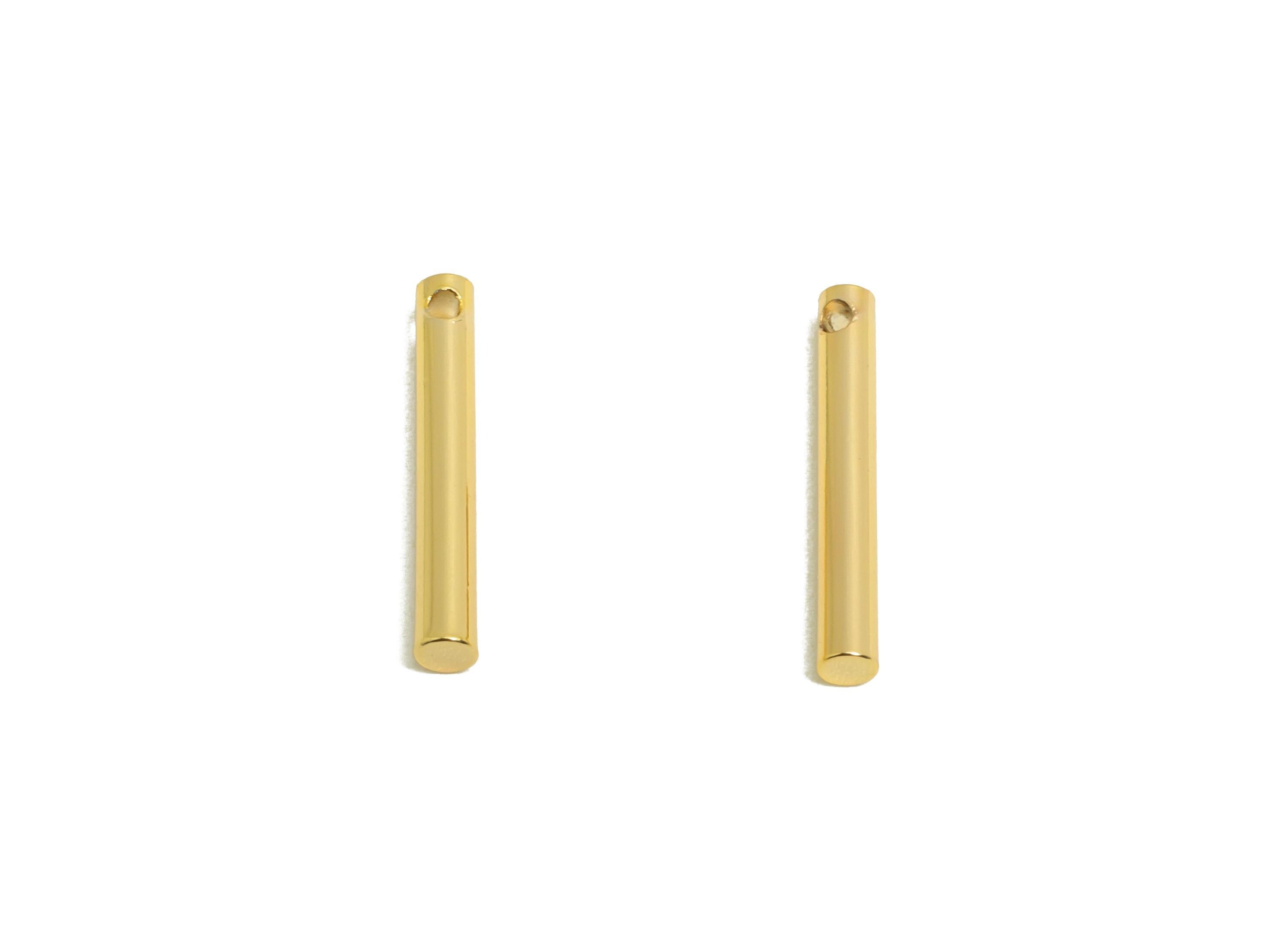 2.0*15mm Stick Earring Charm - Brass Minimalist Gold Bar Pendant - Bar Necklace Charms - Gold Jewelry- 18K Real Gold Plating - RGP10175 - DOMEDBAZAAR