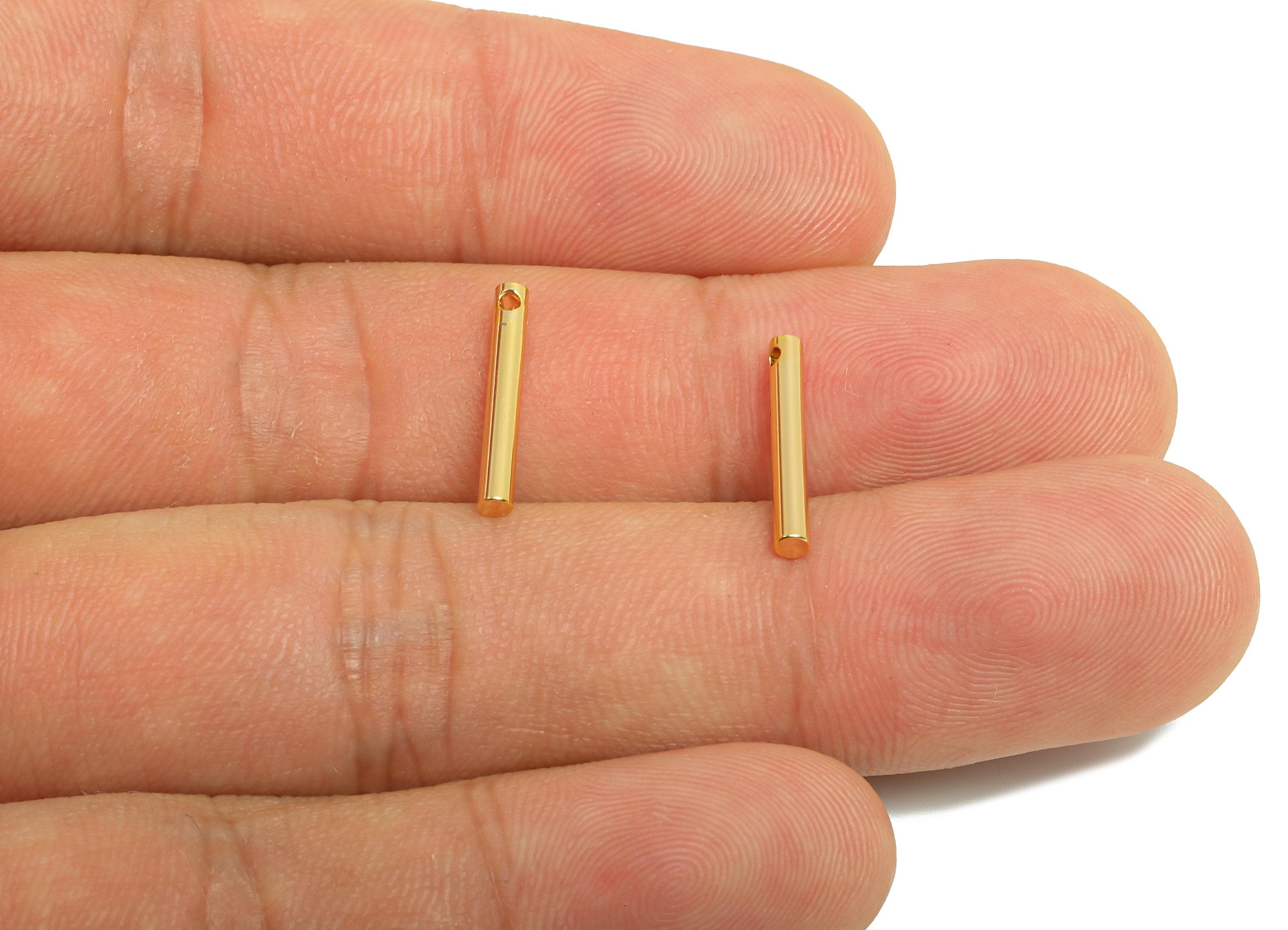 2.0*15mm Stick Earring Charm - Brass Minimalist Gold Bar Pendant - Bar Necklace Charms - Gold Jewelry- 18K Real Gold Plating - RGP10175 - DOMEDBAZAAR