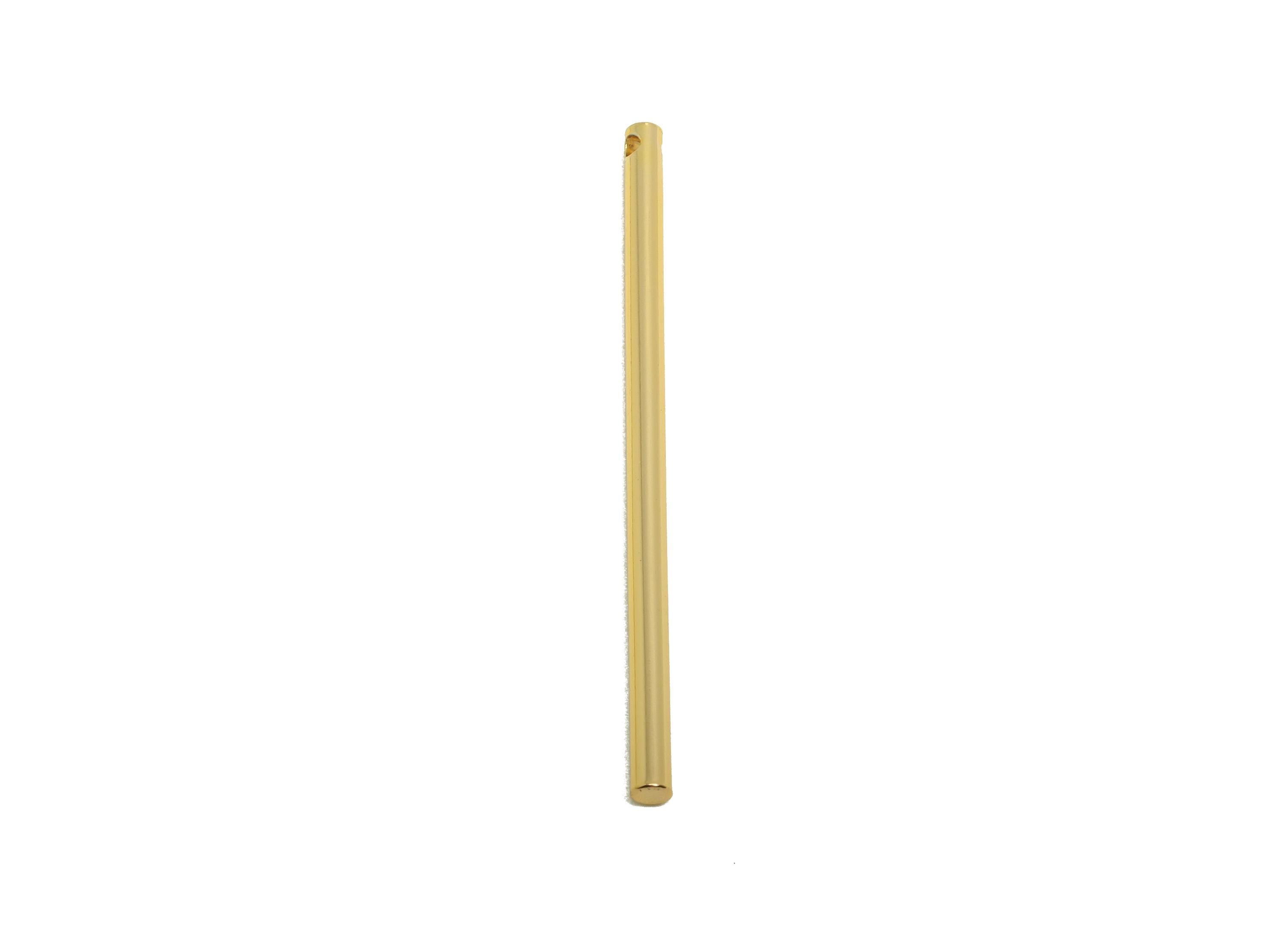 2.0*40mm Stick Earring Charm - Brass Minimalist Gold Bar Pendant - Bar Necklace Charms - Gold Jewelry- 18K Real Gold Plating - RGP10180 - DOMEDBAZAAR