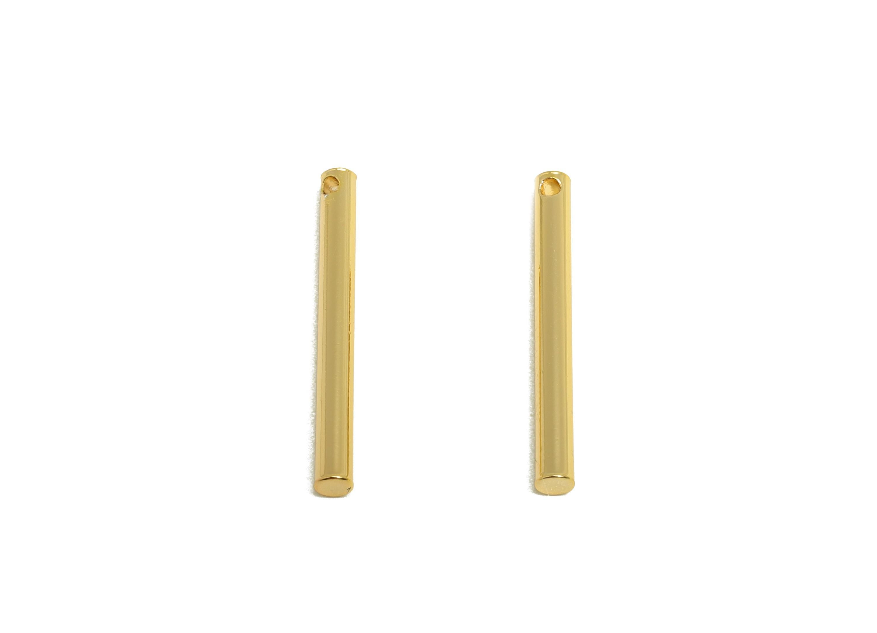 2.0*20mm Stick Earring Charm - Brass Minimalist Gold Bar Pendant - Bar Necklace Charms - Gold Jewelry- 18K Real Gold Plating - RGP10176 - DOMEDBAZAAR