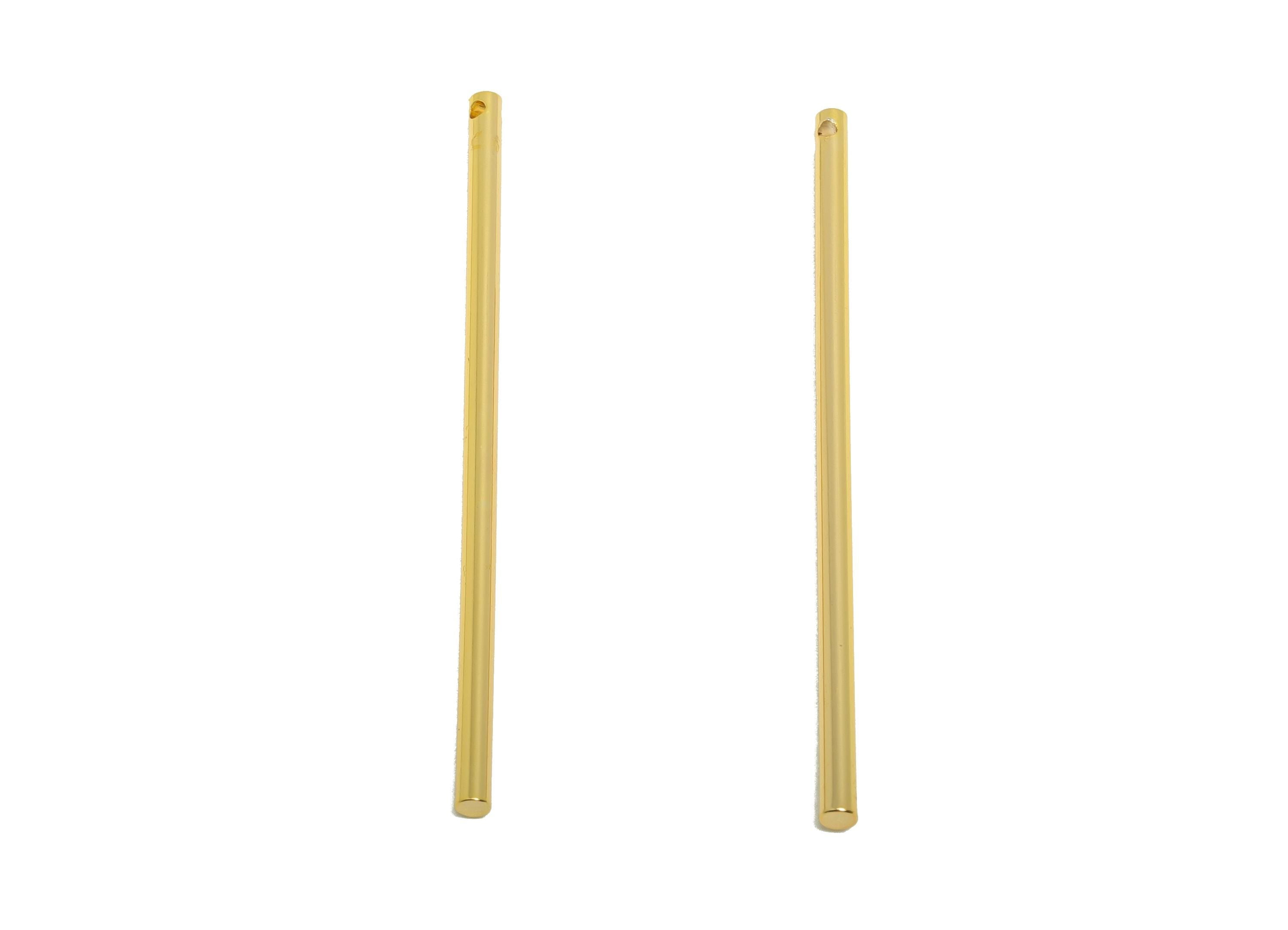 2.0*50mm Stick Earring Charm - Brass Minimalist Gold Bar Pendant - Bar Necklace Charms - Gold Jewelry- 18K Real Gold Plating - RGP10182 - DOMEDBAZAAR